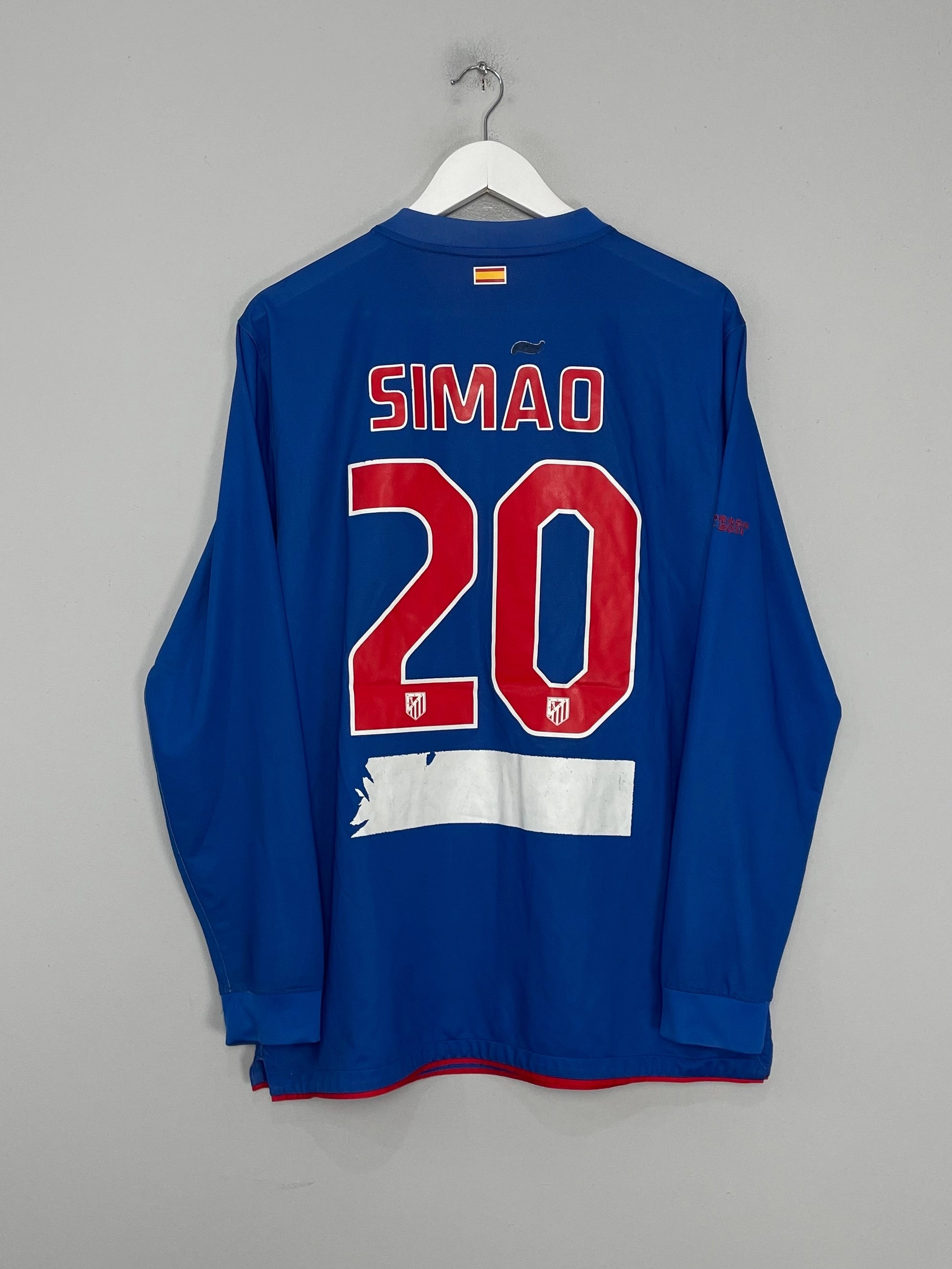 2010/11 ATLETICO MADRID SIMAO #11 *PLAYER ISSUE* L/S AWAY SHIRT (L) NIKE Reflective Accent Strips Lightweight Core Spacing