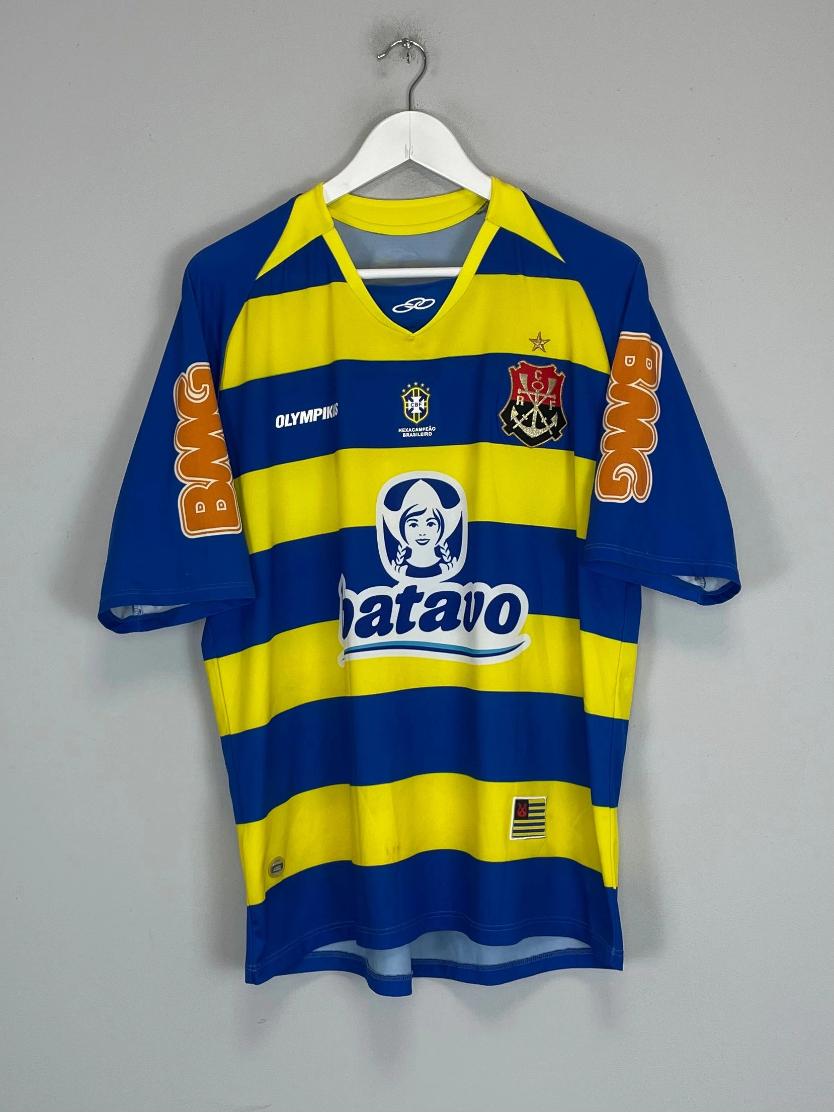 Open Weave Four Way Stretch Fabric 2010/11 FLAMENGO #10 THIRD SHIRT (L) OLYMPIKUS