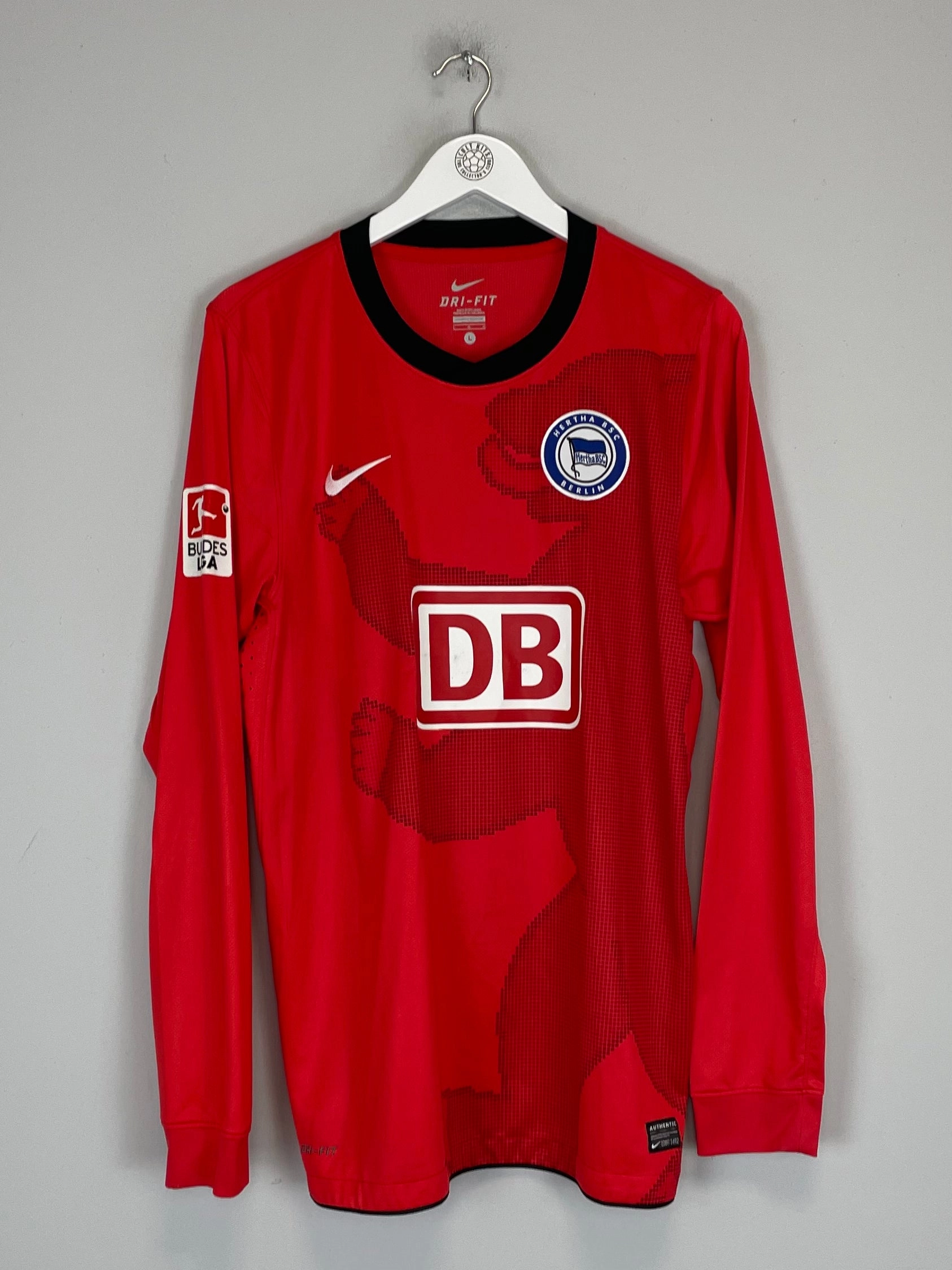Anti Pilling Surface Treatment 2010/11 HERTHA BERLIN NIEMEYER #18 *PLAYER ISSUE* L/S AWAY SHIRT (XL) NIKE