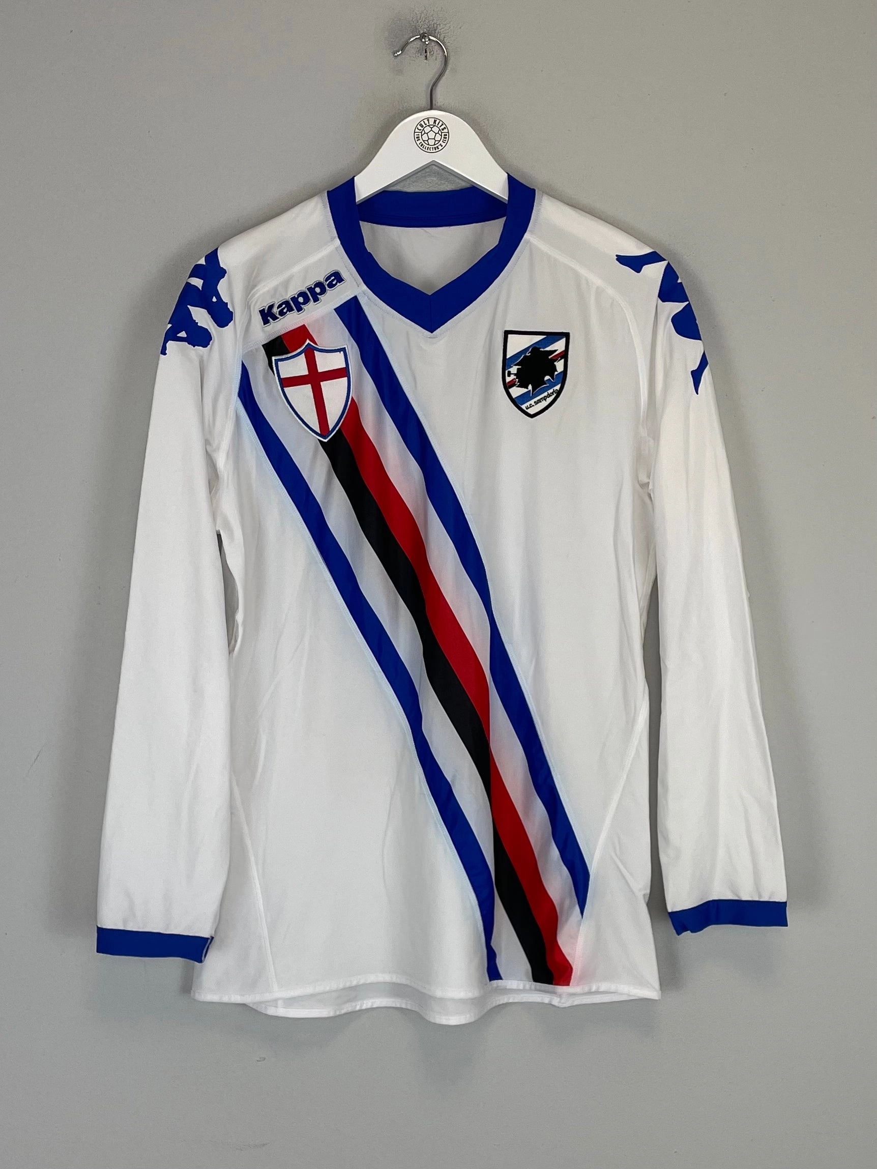2010/11 SAMPDORIA DANILO #55 L/S AWAY SHIRT (L) KAPPA Abrasion Resistant Zones Eco Friendly Blend