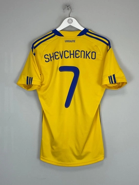 Breathable Underarm Gussets stain resistant coating 2010/12 UKRAINE SHEVCHENKO #7 HOME SHIRT (M) ADIDAS