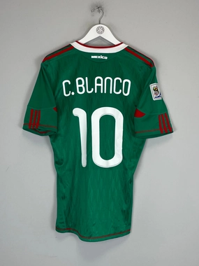 2010 MEXICO C.BLANCO #10 HOME SHIRT (M) ADIDAS Colorfast Dye Methods Anti Static Finish