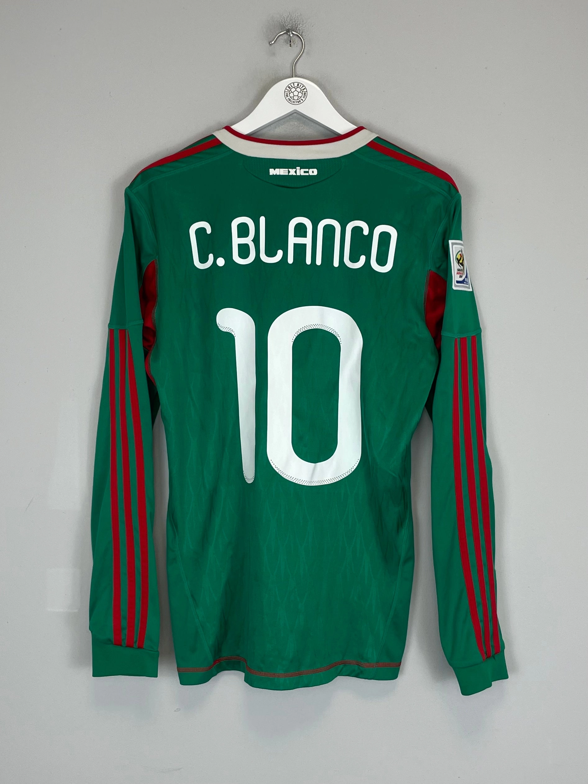 2010 MEXICO C.BLANCO #10 L/S HOME SHIRT (M) ADIDAS Soft Texture Style Driven