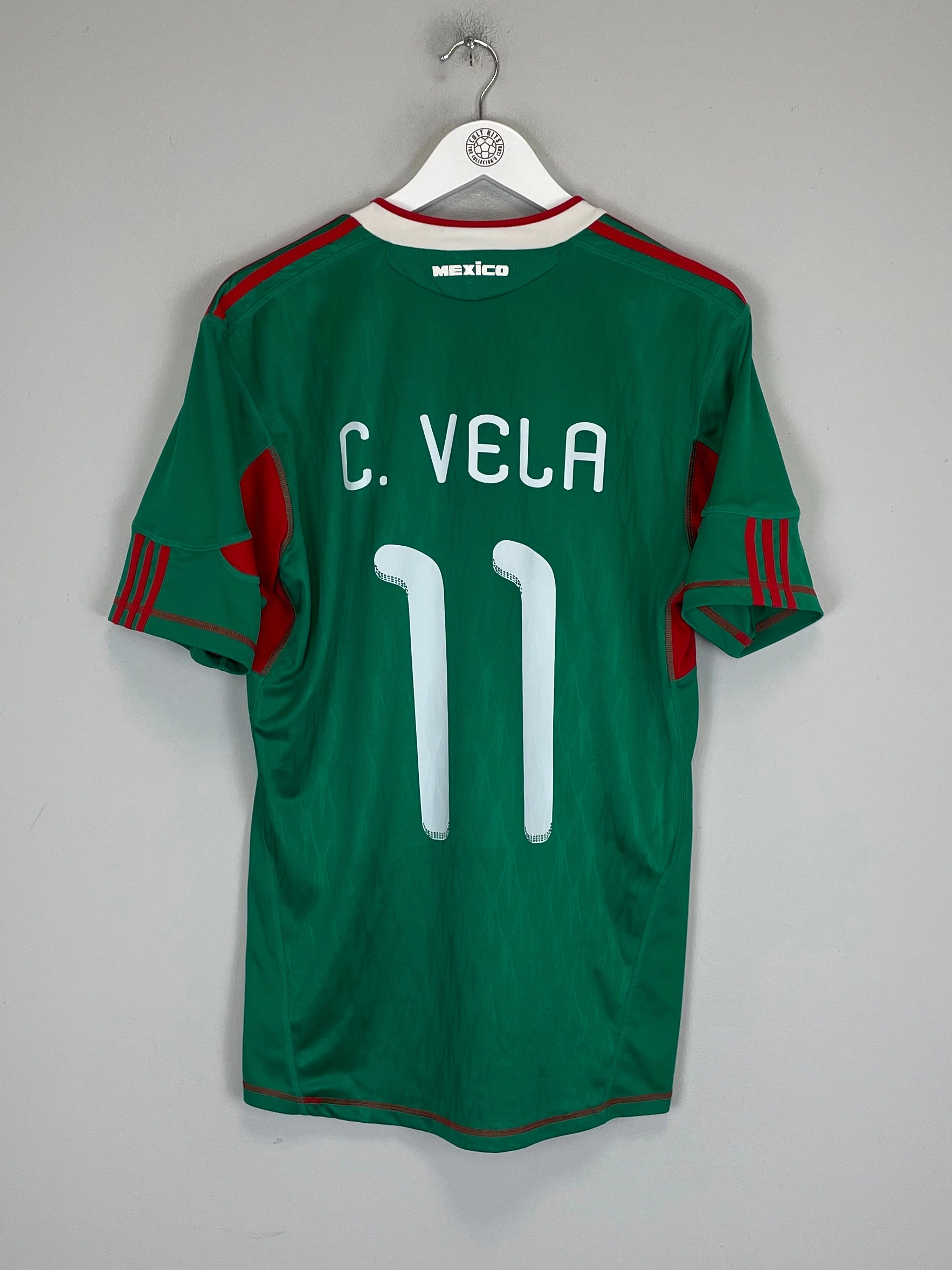 2010 MEXICO C.VELA #11 HOME SHIRT (M) ADIDAS Contrast Binding Urban Edge