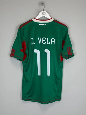 2010 MEXICO C.VELA #11 HOME SHIRT (M) ADIDAS Contrast Binding Urban Edge