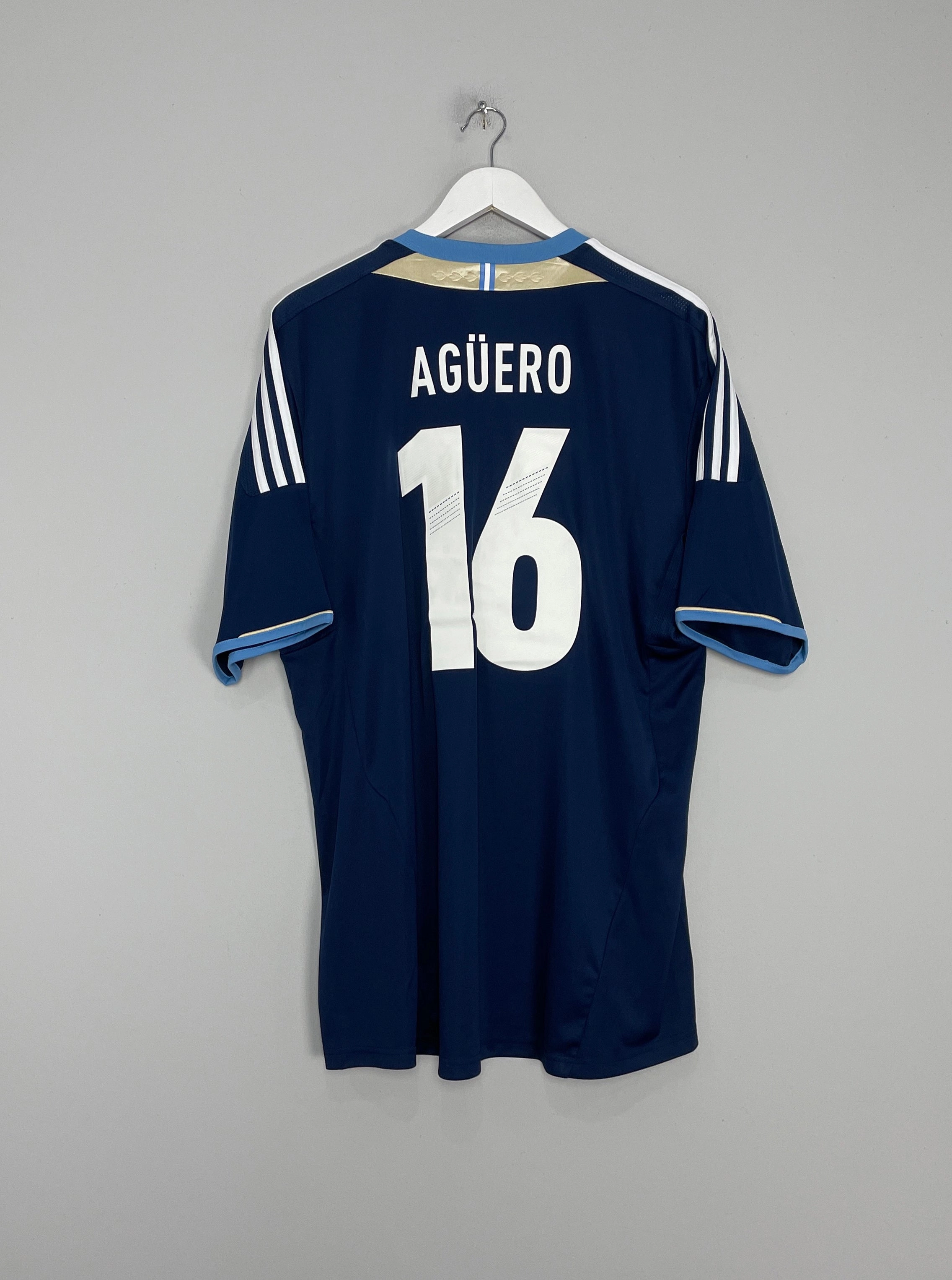 Odor Control Technology 2011/12 ARGENTINA AGUERO #16 AWAY SHIRT (XL) ADIDAS