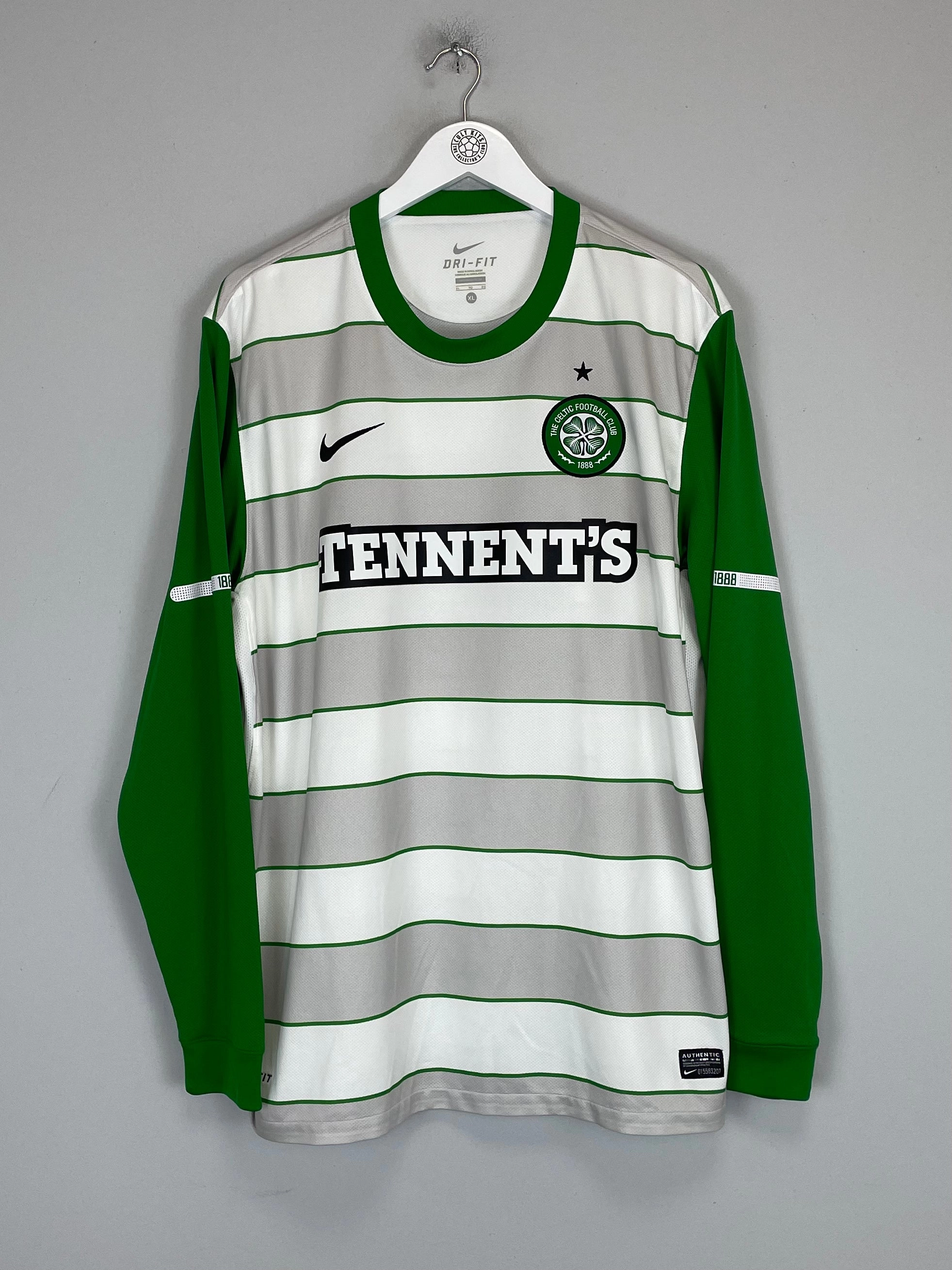 2011/12 CELTIC #9 L/S AWAY SHIRT (XL) NIKE Tagless Neckline Low Profile Silhouette