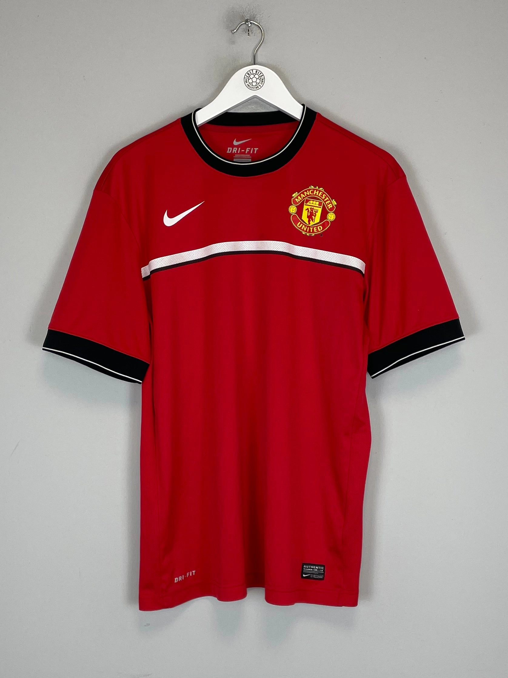 2011/12 MANCHESTER UNITED PRE MATCH SHIRT (L) NIKE Layered Thermal Protection Athletic Performance