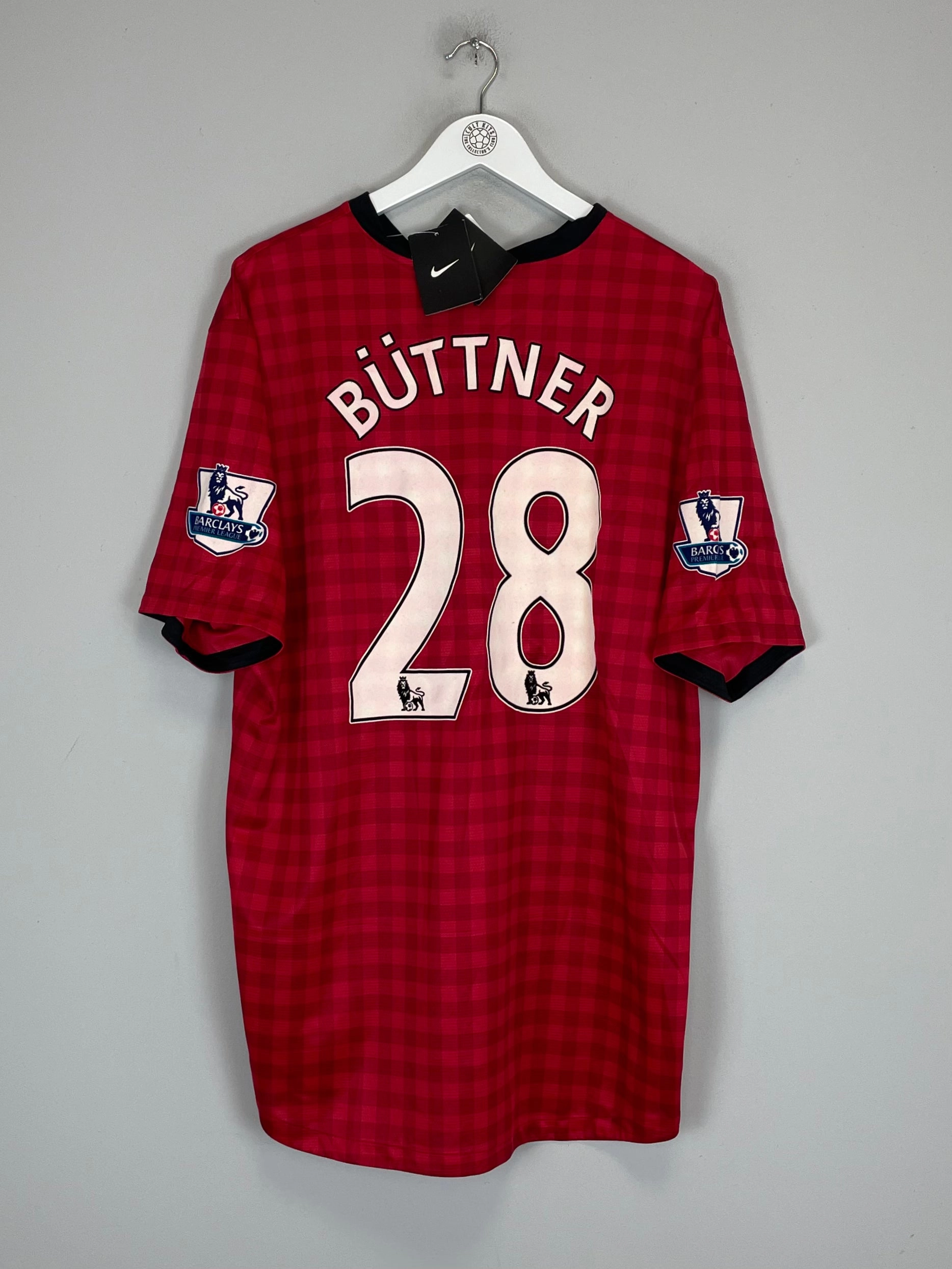 Ultra Soft Feel Roll Up Cuff System 2012/13 MANCHESTER UNITED BUTTNER #28 *BNWT* HOME SHIRT (XXL) NIKE
