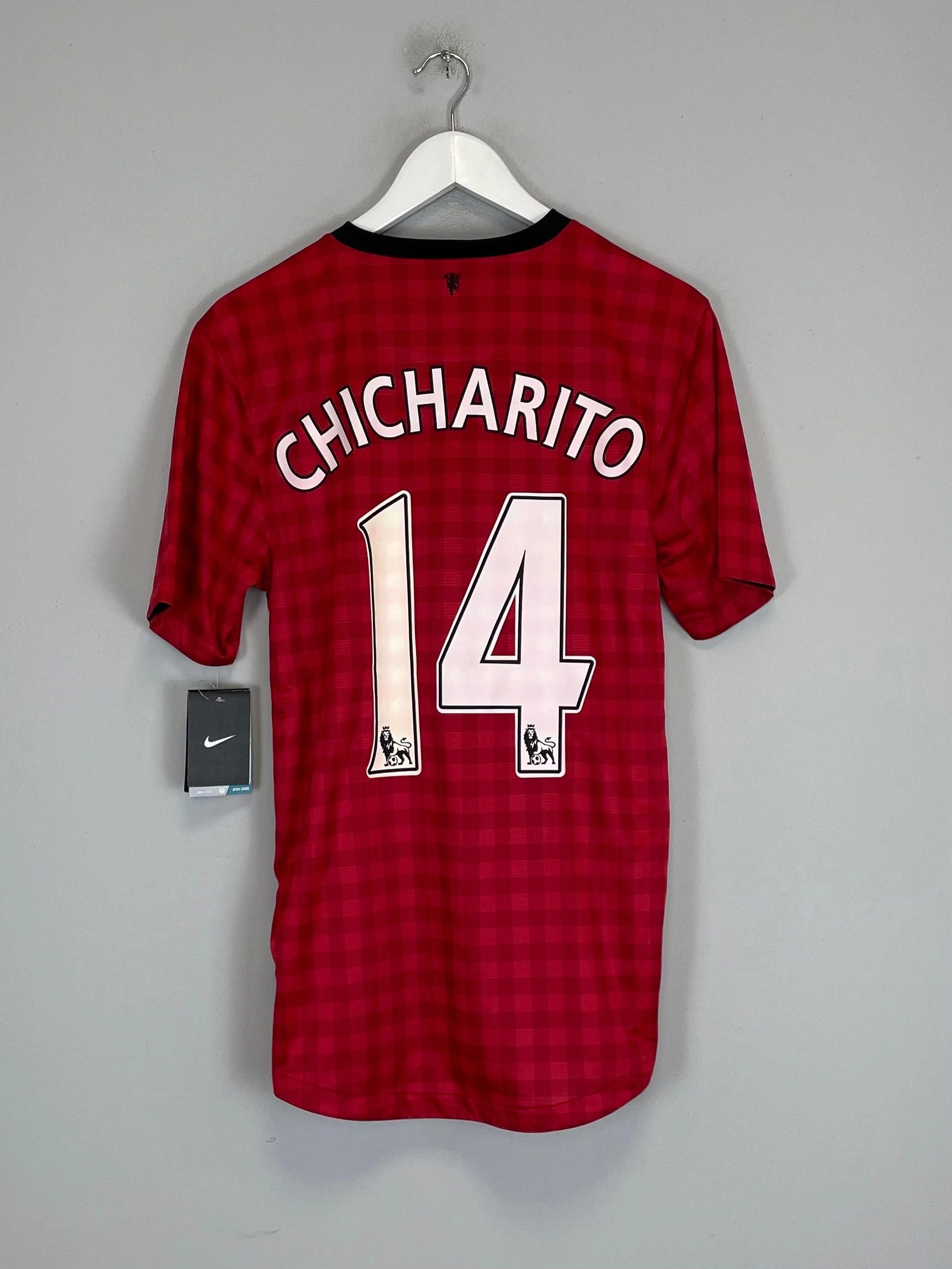 2012/13 MANCHESTER UNITED CHICHARITO #14 *BNWT* HOME SHIRT (S) NIKE Stretchable Side Inserts Action Performance