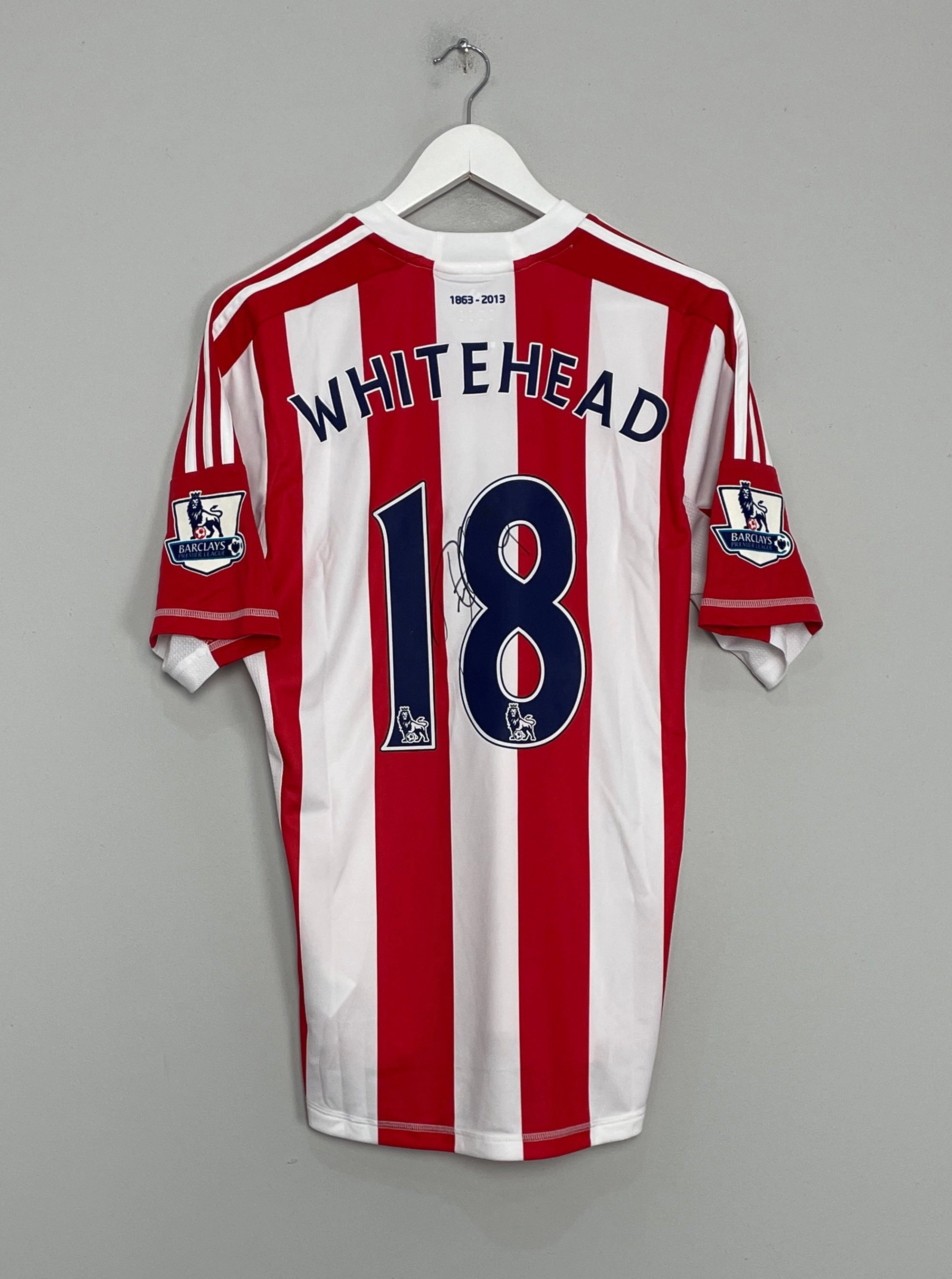 2012/13 STOKE CITY WHITEHEAD #18 *MATCH ISSUE   SIGNED* HOME SHIRT (M) ADIDAS Seamless Knit Construction Odor Resistant Technology