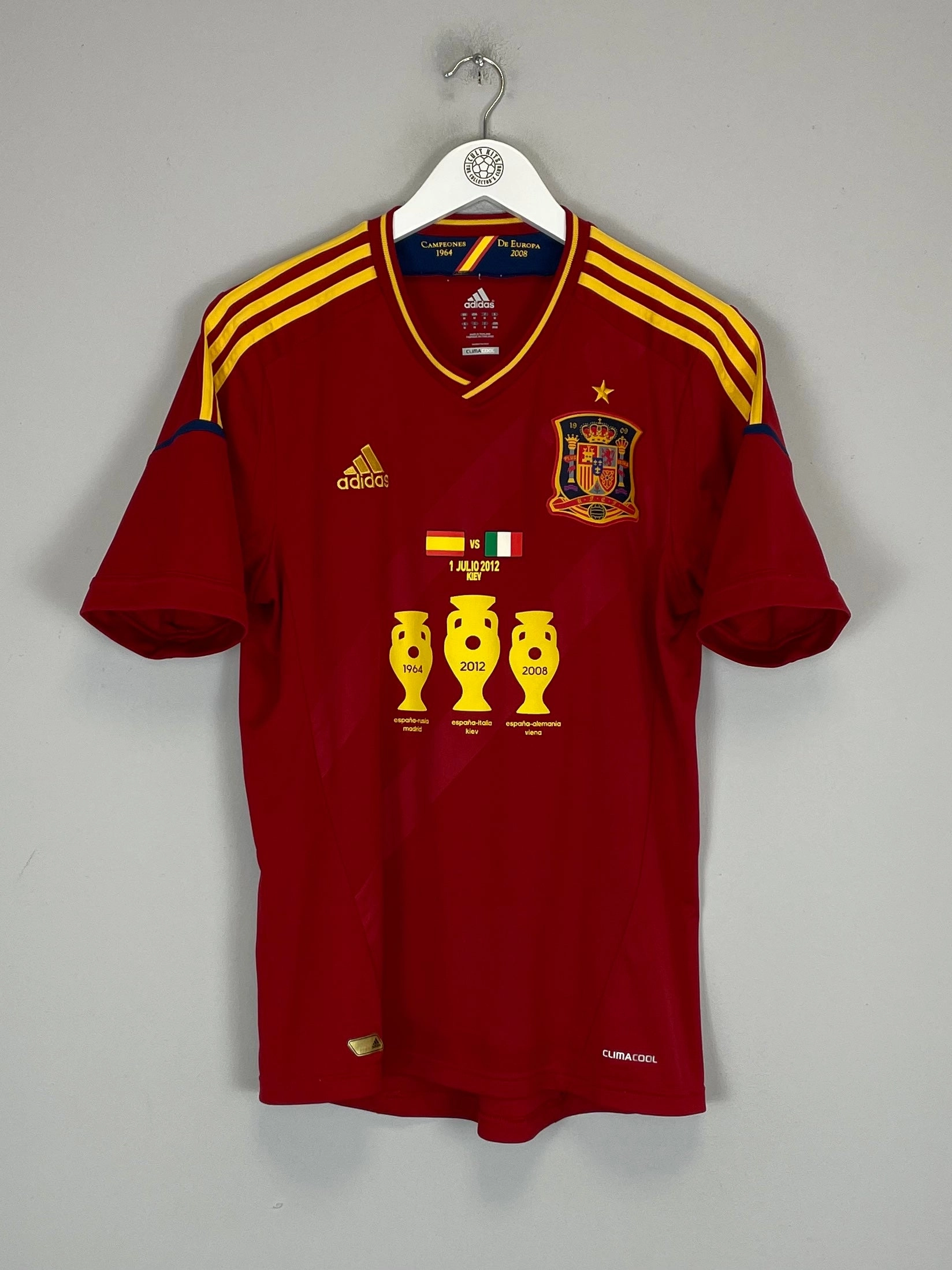 Smooth Flatlock Stitching 2012 SPAIN EURO FINAL SHIRT (M) ADIDAS