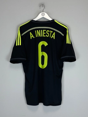 2013/15 SPAIN INIESTA #6 AWAY SHIRT (L) ADIDAS Flexible Shoulder Gusset