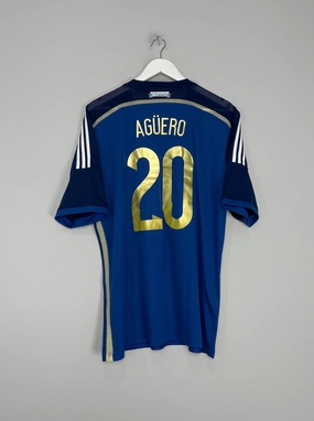 2014/15 ARGENTINA AGUERO #20 AWAY SHIRT (XL) ADIDAS Seamless Wear Reliable Fit
