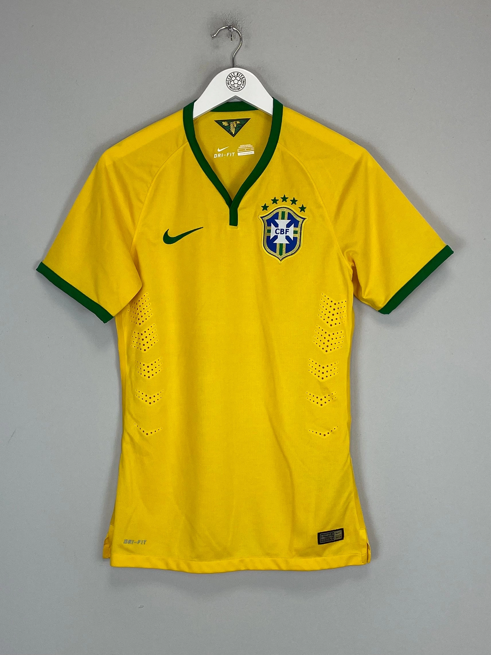 2014/15 BRAZIL *AUTHENTIC* HOME SHIRT (S) NIKE Fast Release Moisture Adjustable Hem