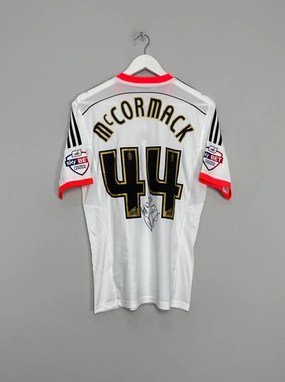 2014/15 FULHAM MCCORMACK #44 *MATCH ISSUE   SIGNED* HOME SHIRT (M) ADIDAS Light Reflective Trim Accent