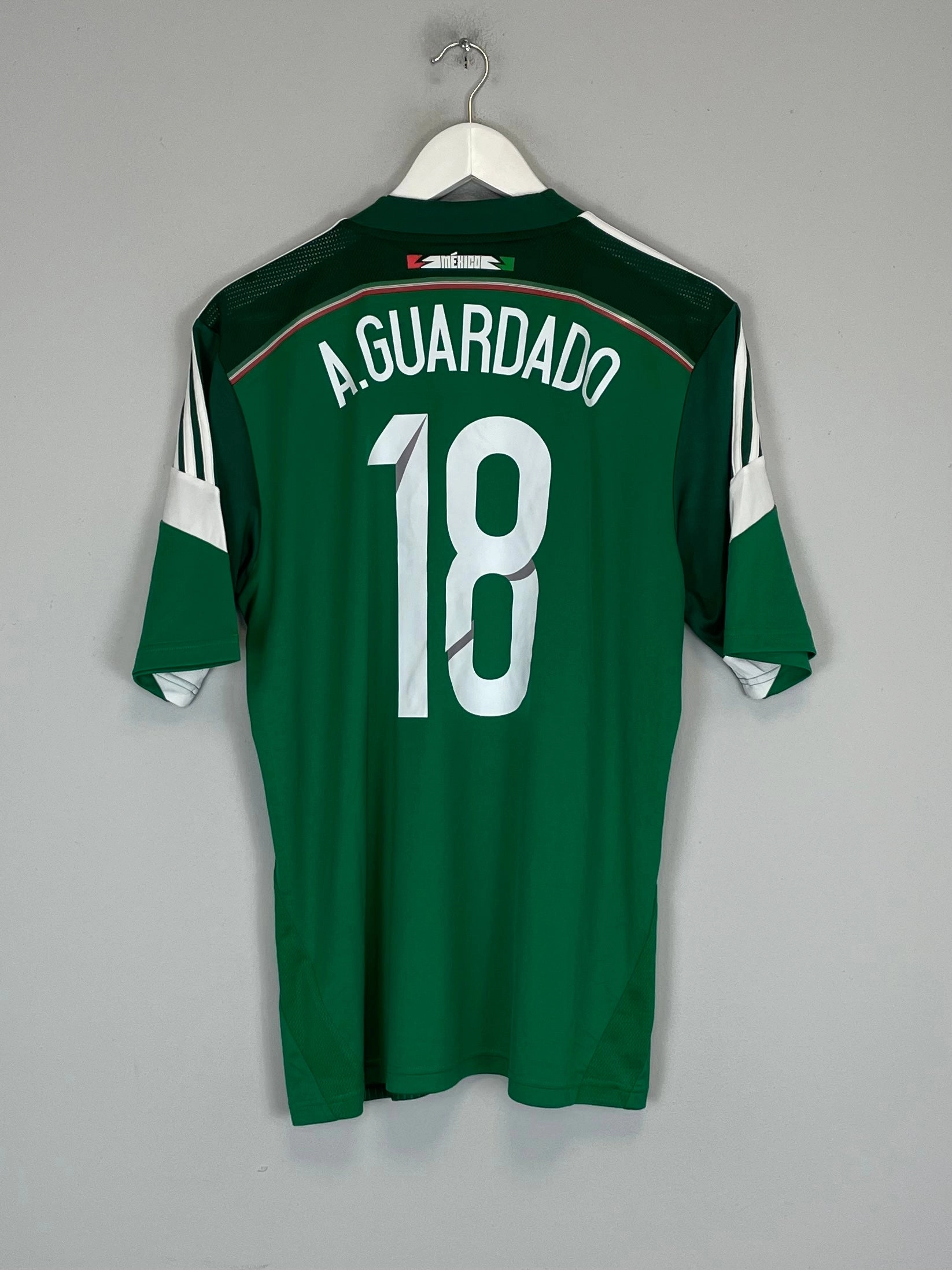 Open Weave Light Diffusion Knit 2014/15 MEXICO A.GUARDADO #18 HOME SHIRT (M) ADIDAS
