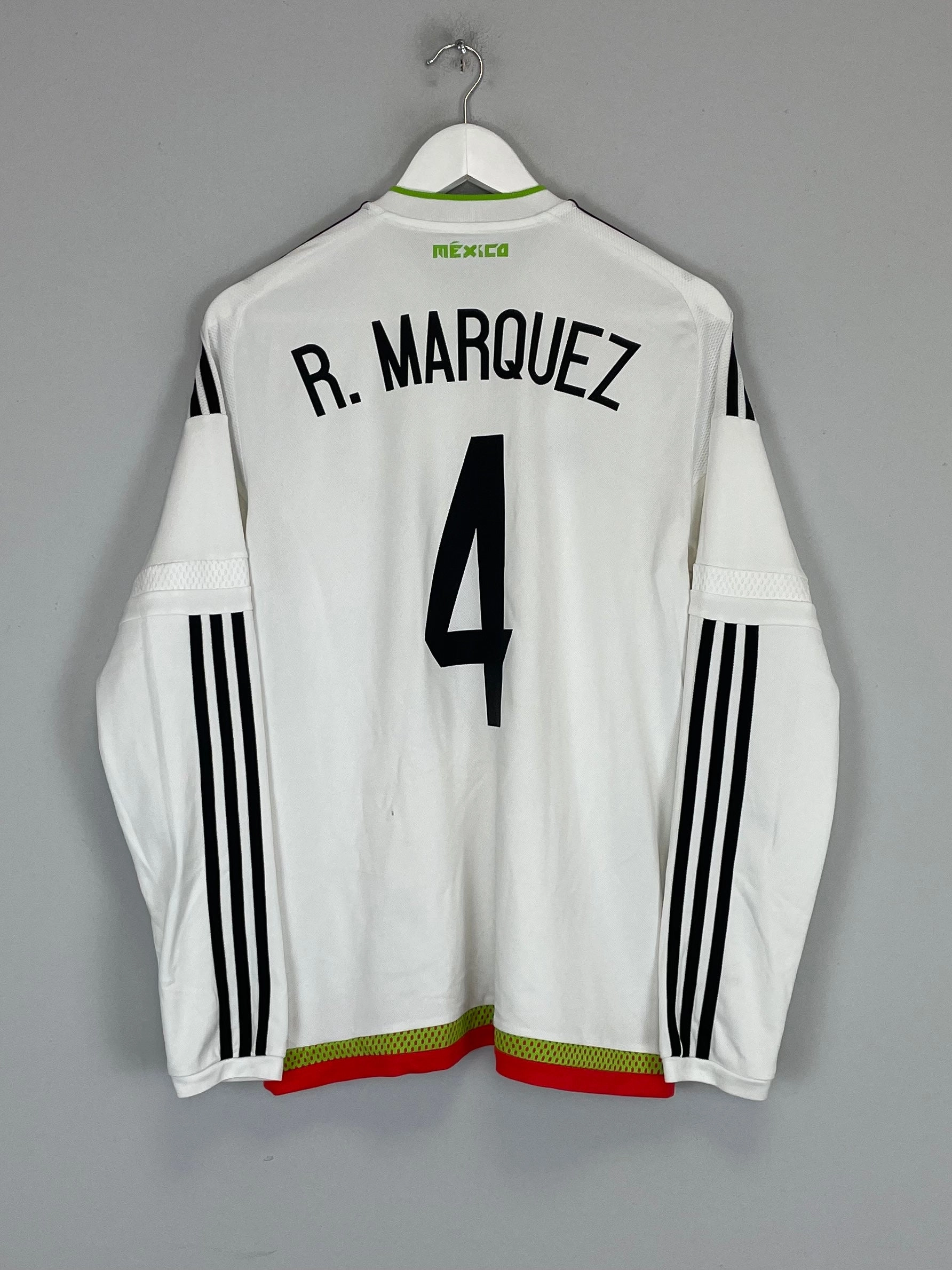 2014/15 MEXICO R.MARQUEZ #4 L/S AWAY SHIRT (M) ADIDAS Temperature Regulating Material
