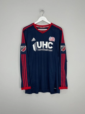 2014/15 NEW ENGLAND REVOLUTION L/S *PLAYER ISSUE* HOME SHIRT (2XL) ADIDAS Quick Release Moisture Transfer