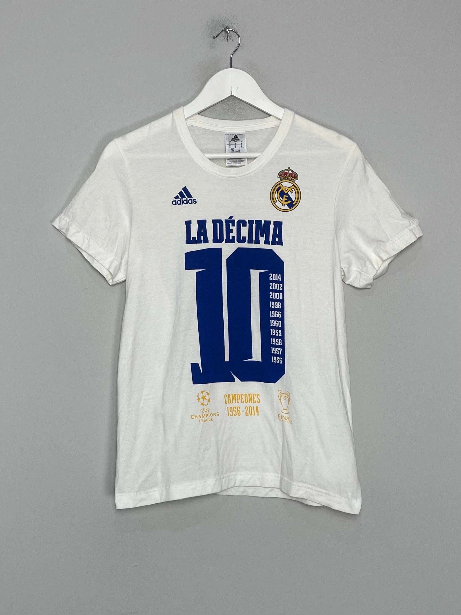 2014/15 REAL MADRID 'LA DECIMA' T-SHIRT (S) ADIDAS Non Chafing Neckline Low Bulk Texture