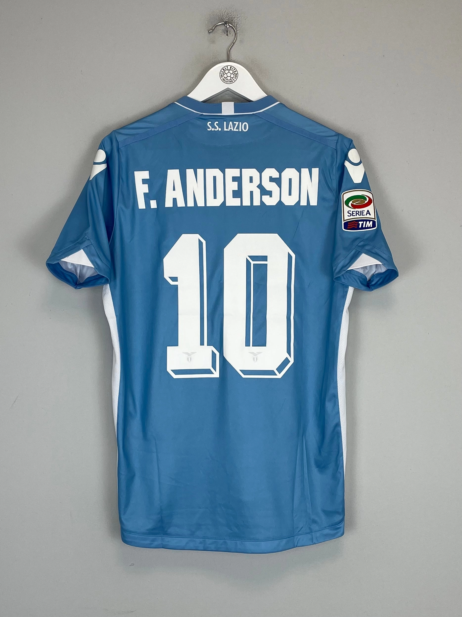 2015/16 LAZIO F.ANDERSON #10 *MATCH ISSUE* HOME SHIRT (M) MACRON Flexible Fit Bemberg Collar Finish