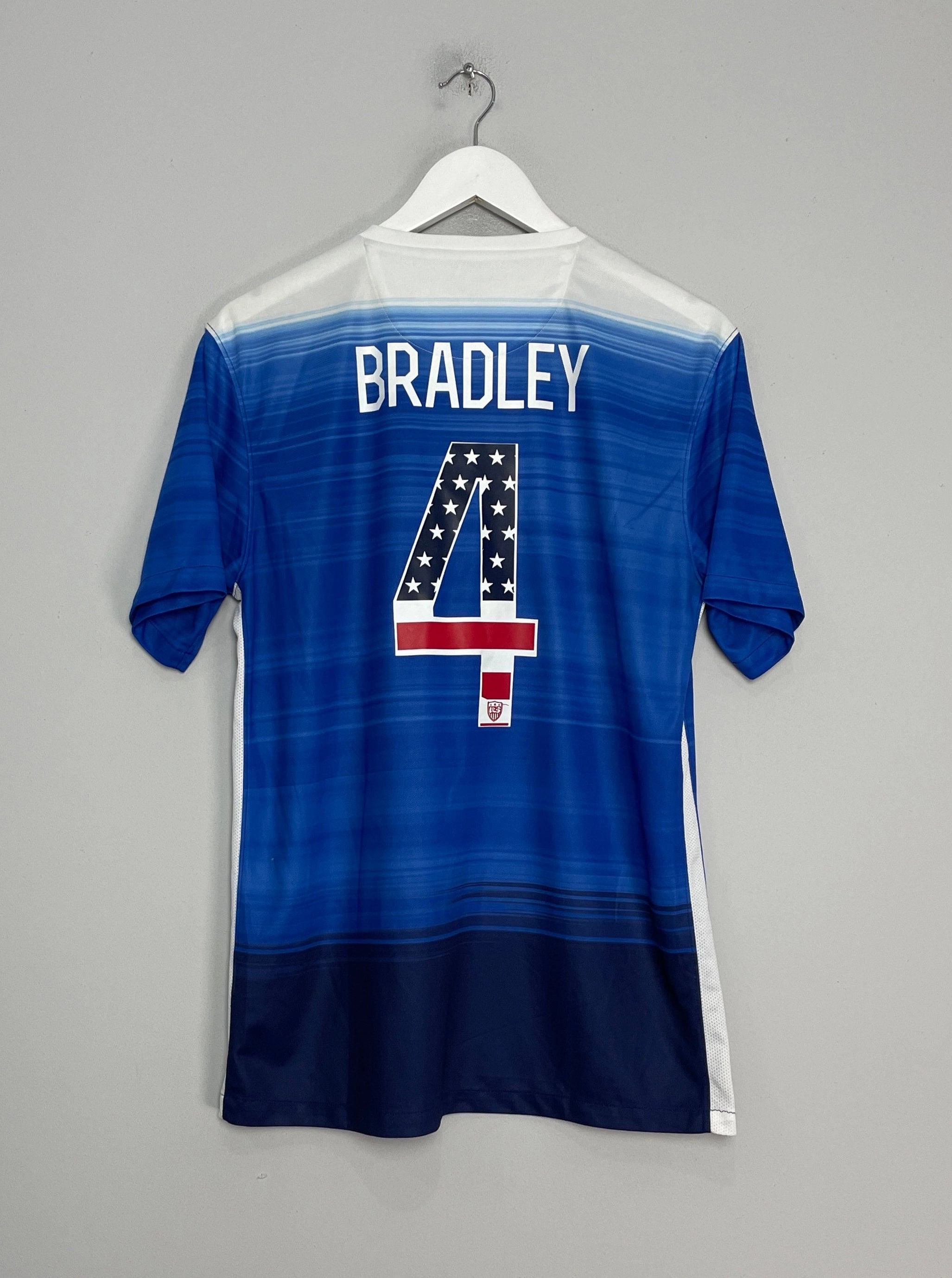 Wrinkle Resistant Material Flexible Collar System 2015/16 USA BRADLEY #4 AWAY SHIRT (M) NIKE