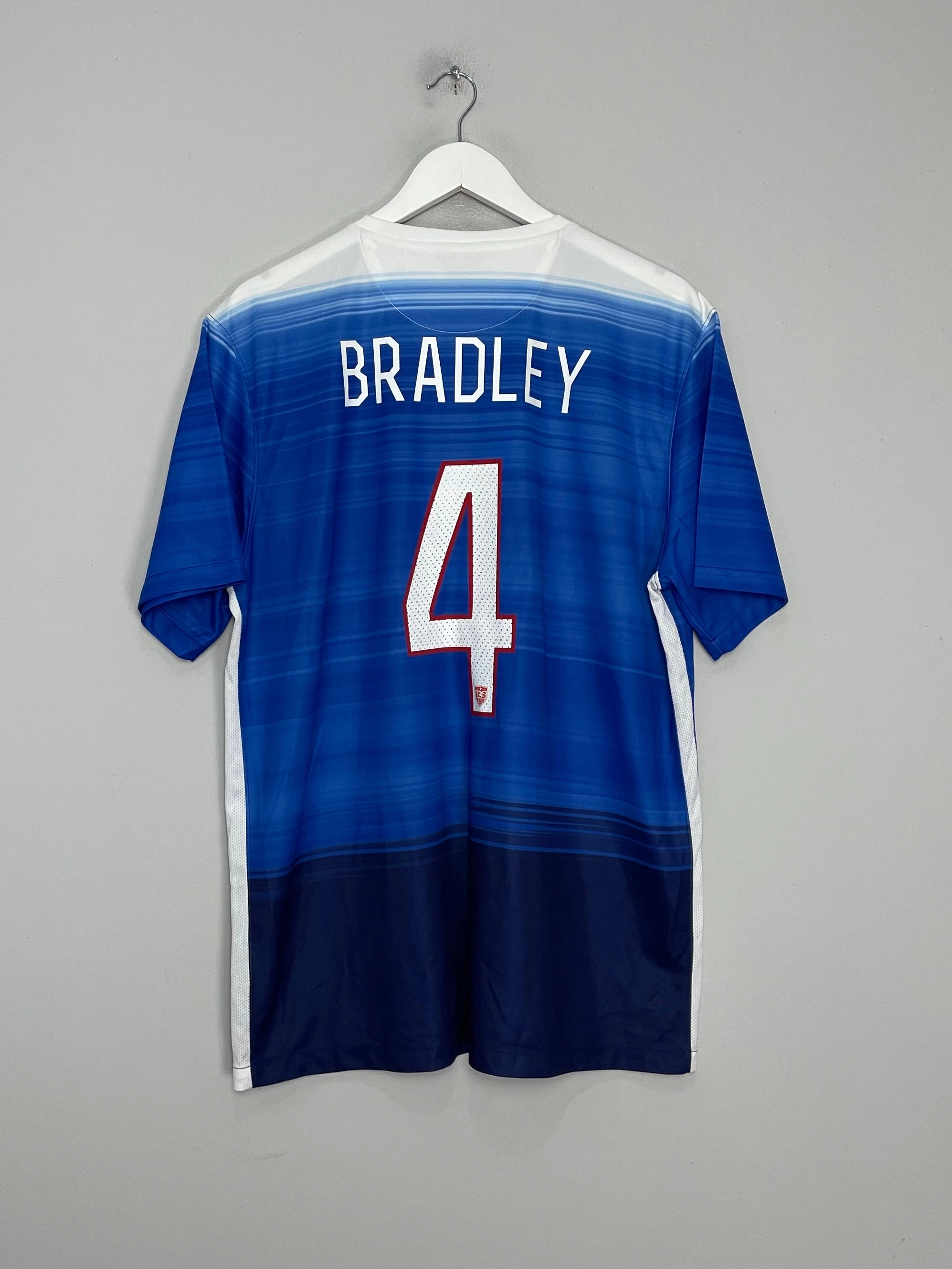 Contrast Binding Reinforced Hems 2015/16 USA BRADLEY #4 AWAY SHIRT (XL) NIKE