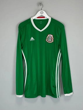 Quick Dry Material Smooth Finish 2016/17 MEXICO L/S HOME SHIRT (L) ADIDAS