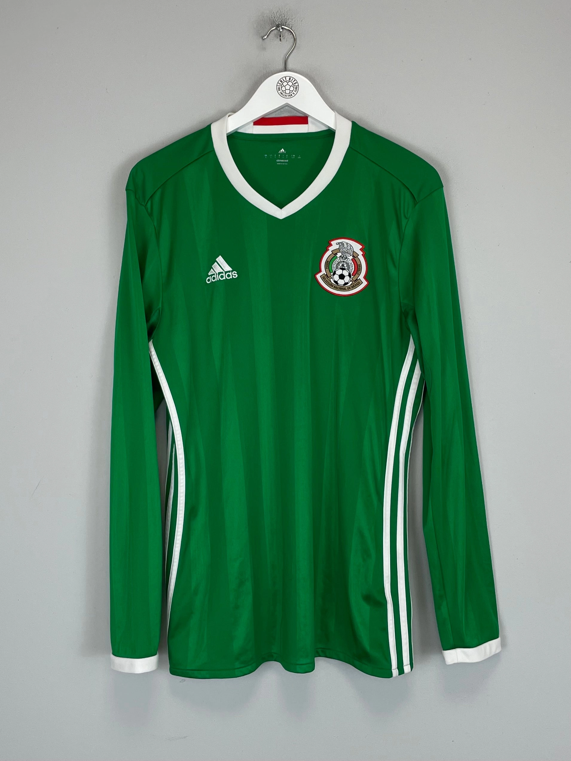 Contrast Trim Details 2016/17 MEXICO L/S HOME SHIRT (L) ADIDAS