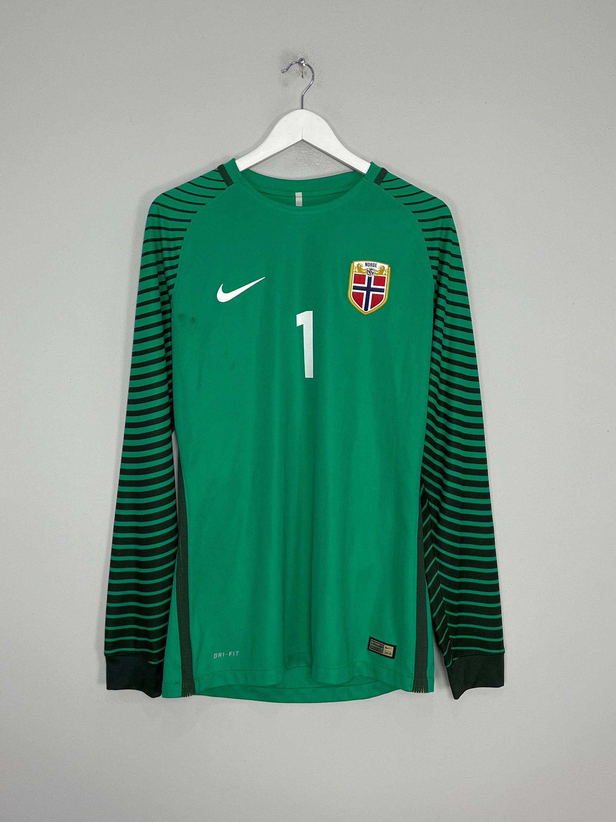 Fast Release Moisture Hybrid Fabric Blends 2016/17 NORWAY *PLAYER ISSUE* #1 GK SHIRT (L) NIKE