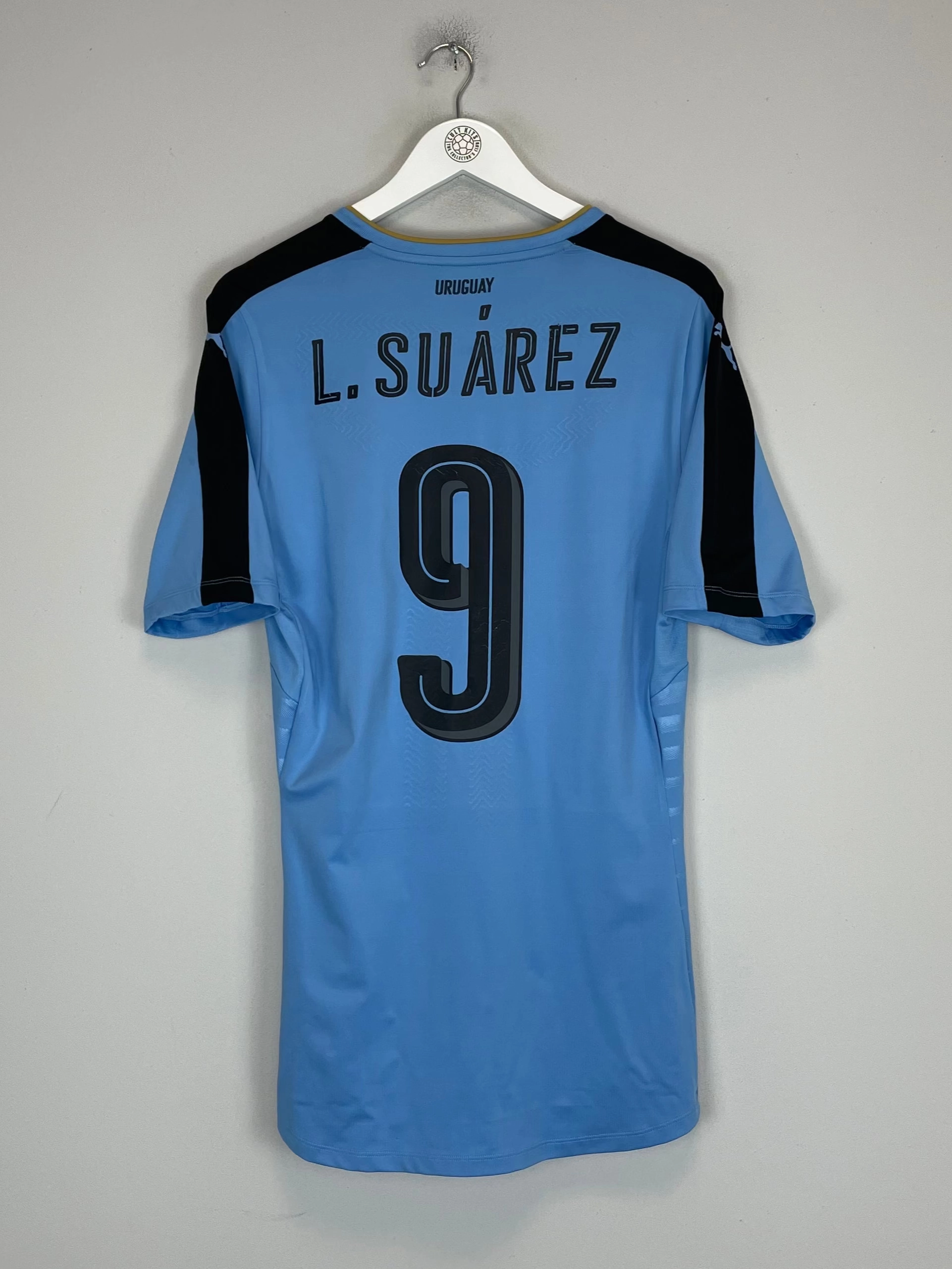 Anti Microbial Finish Reinforced Stress Point Stitching 2016/17 URUGUAY SUAREZ #9 *PLAYER ISSUE* HOME SHIRT (XL) PUMA
