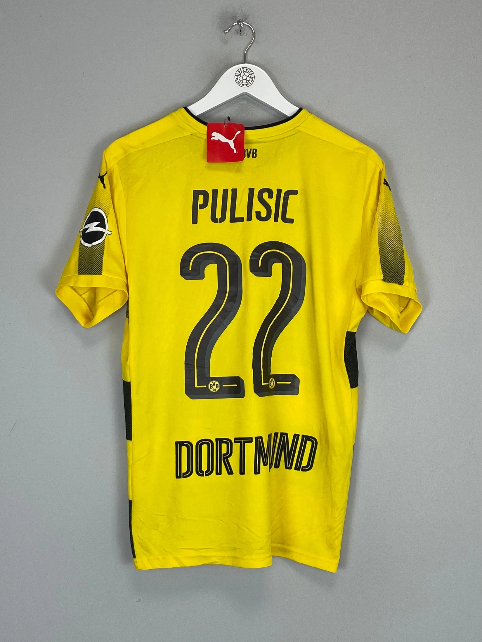 Ultra Fine Zippers Bemberg Collar Finish 2017/18 DORTMUND PULISIC #22 *BNWT* HOME SHIRT (M) PUMA