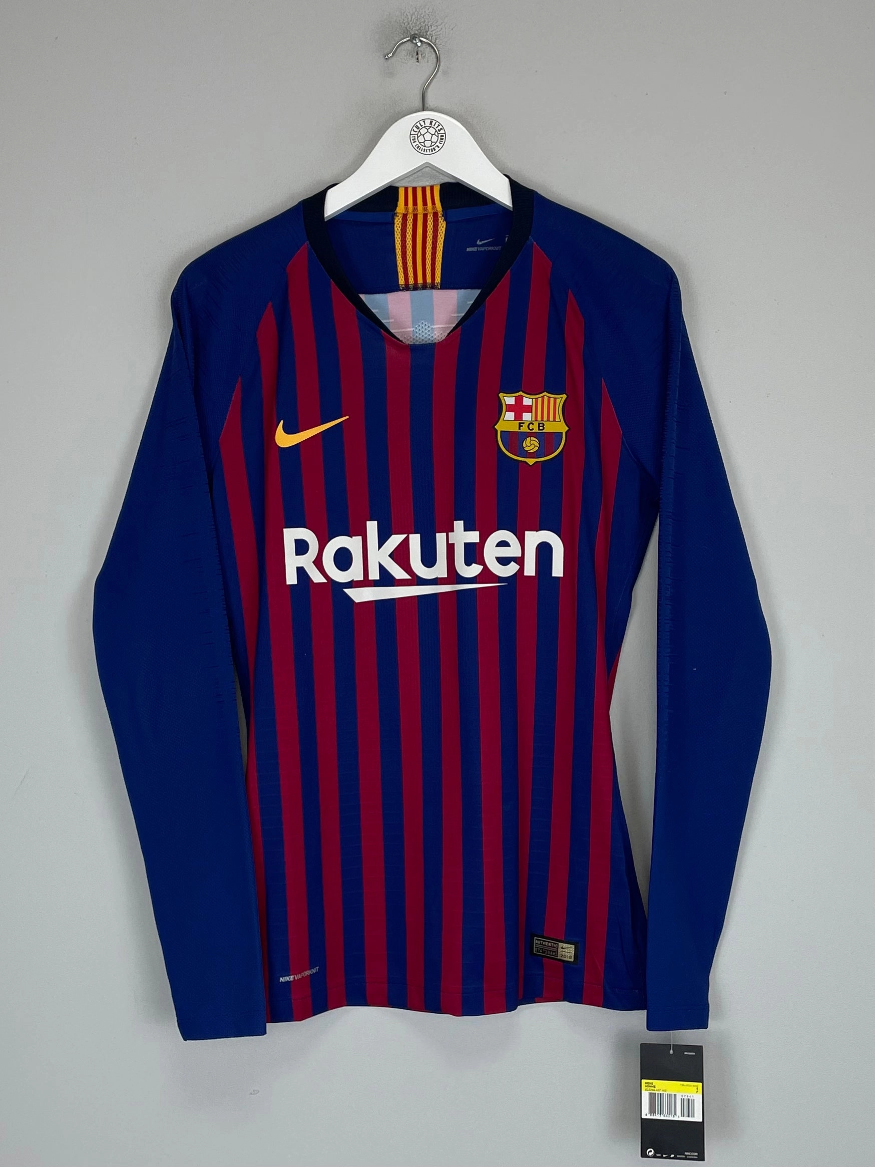 2018/19 BARCELONA *PLAYER ISSUE* BNWT L/S HOME SHIRT (S) NIKE Multipanel Construction