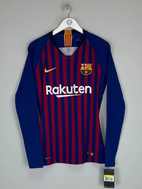 2018/19 BARCELONA *PLAYER ISSUE* BNWT L/S HOME SHIRT (S) NIKE Ultra Soft Weave Training Fit