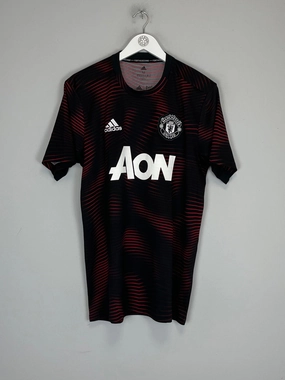 2018/19 MANCHESTER UNITED PRE MATCH SHIRT (M) ADIDAS Recycled Material Blend Compression Support Panels