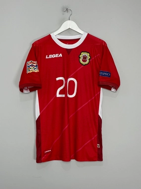 2018/20 GIBRALTAR BRITTO #20 *MATCH ISSUE* HOME SHIRT (M) LEGEA Performance Apparel