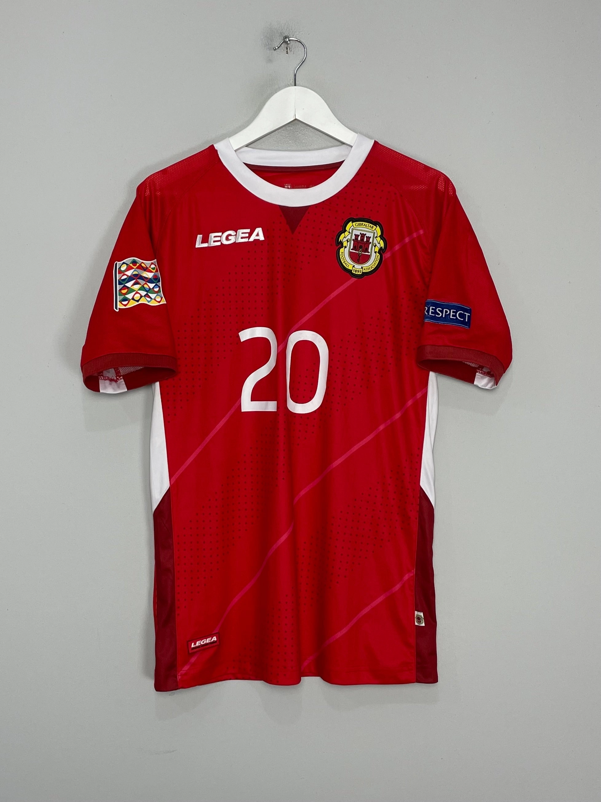 2018/20 GIBRALTAR BRITTO #20 *MATCH ISSUE* HOME SHIRT (M) LEGEA Performance Apparel