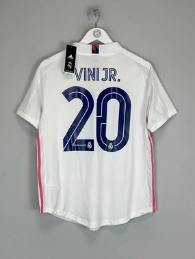 2020/21 REAL MADRID VINI JR #20 *BNWT* HOME SHIRT (WOMENS L) ADIDAS No Slip Gripper Hem
