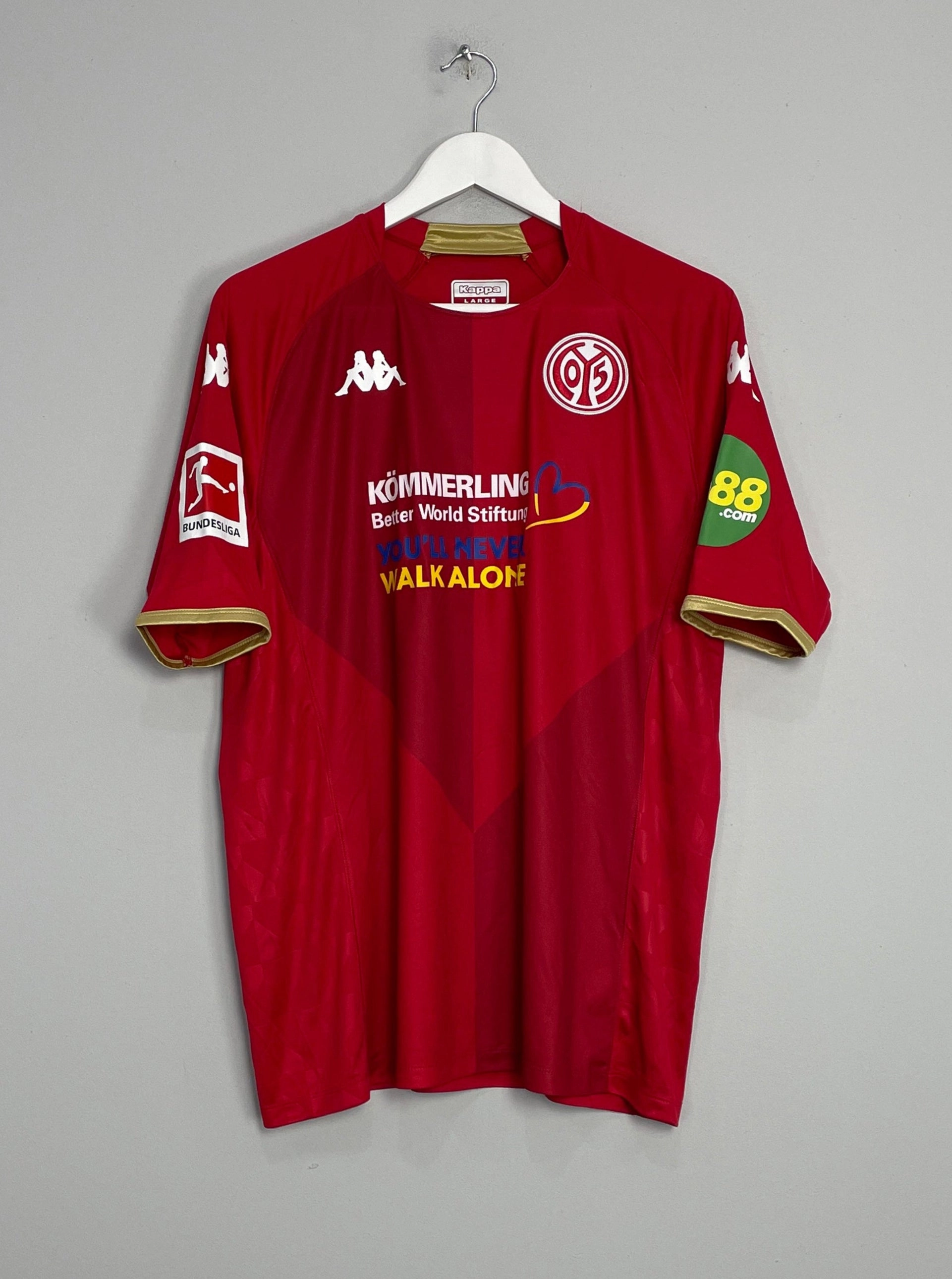 2021/22 FC MAINZ PAPELA #24 *SPECIAL UKRAINE MATCH ISSUE* HOME SHIRT (L) KAPPA Maximum Comfort Vented Back Design
