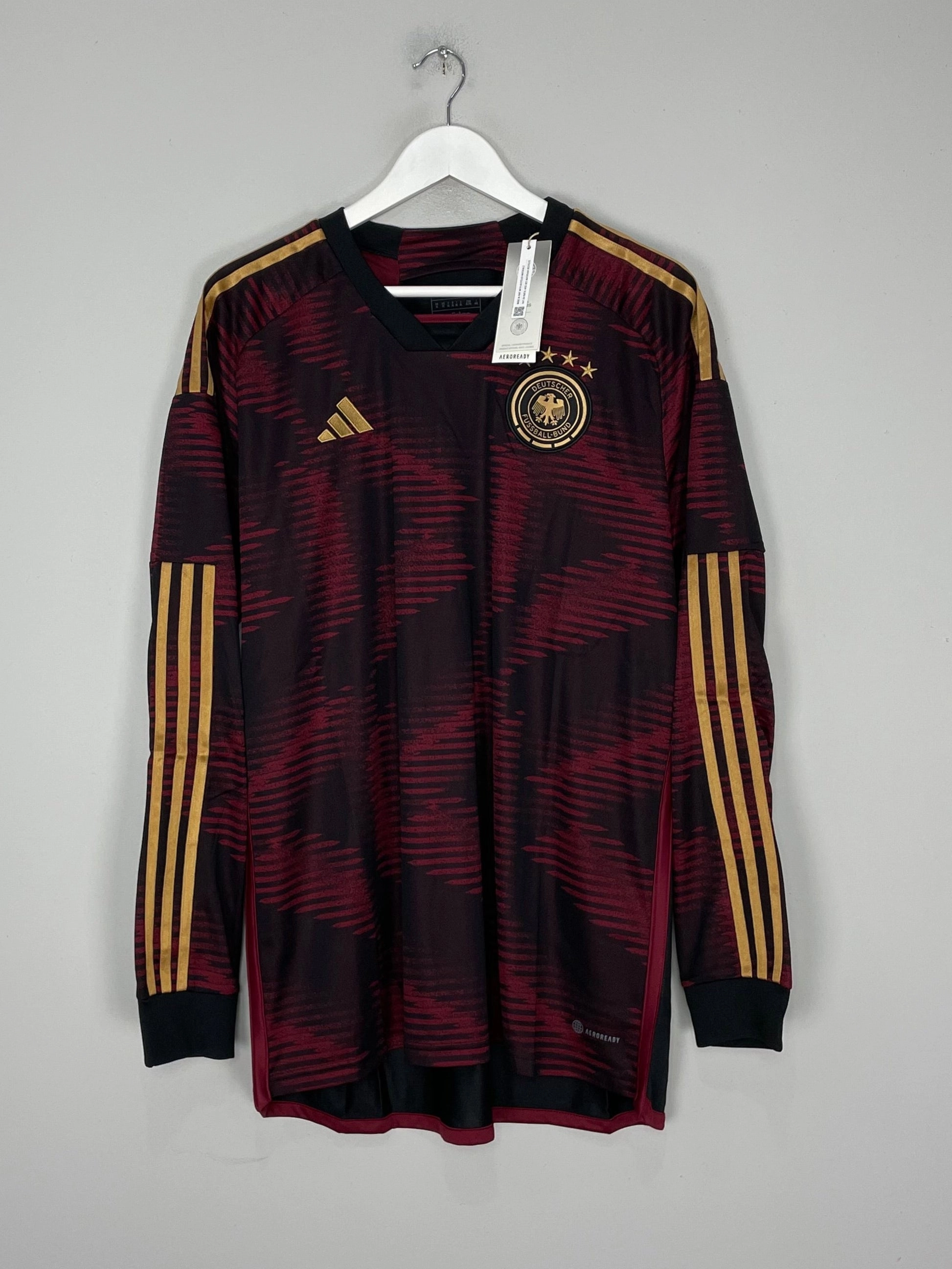 2022/23 Germany *BNWT* L/S Away Shirt (Multiple Sizes) Adidas Quick Release Zipper Features Motion Gear