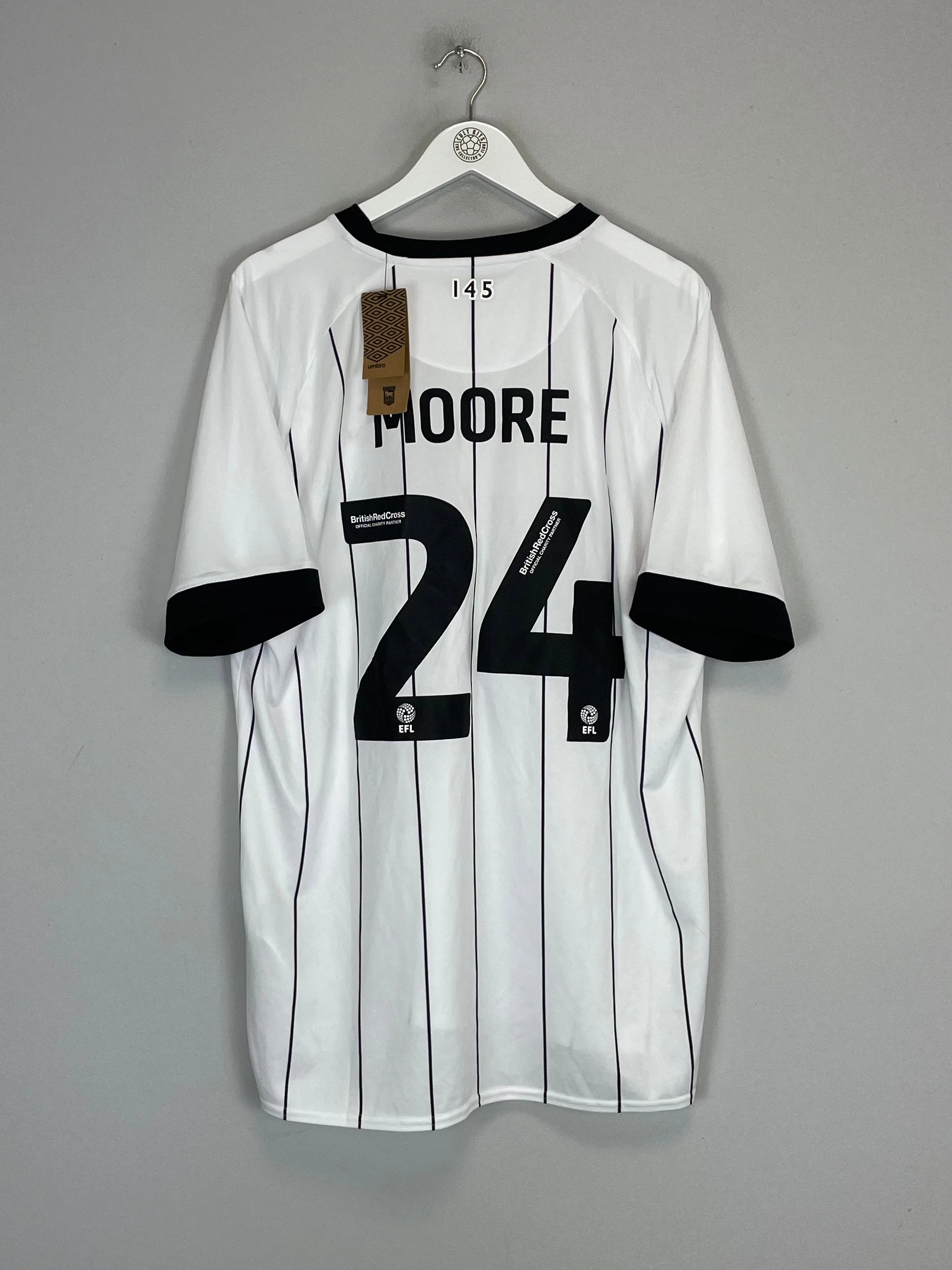 2023/24 IPSWICH TOWN MOORE #24 *BNWT* AWAY SHIRT (XXL) UMBRO Directional Vent Patterns