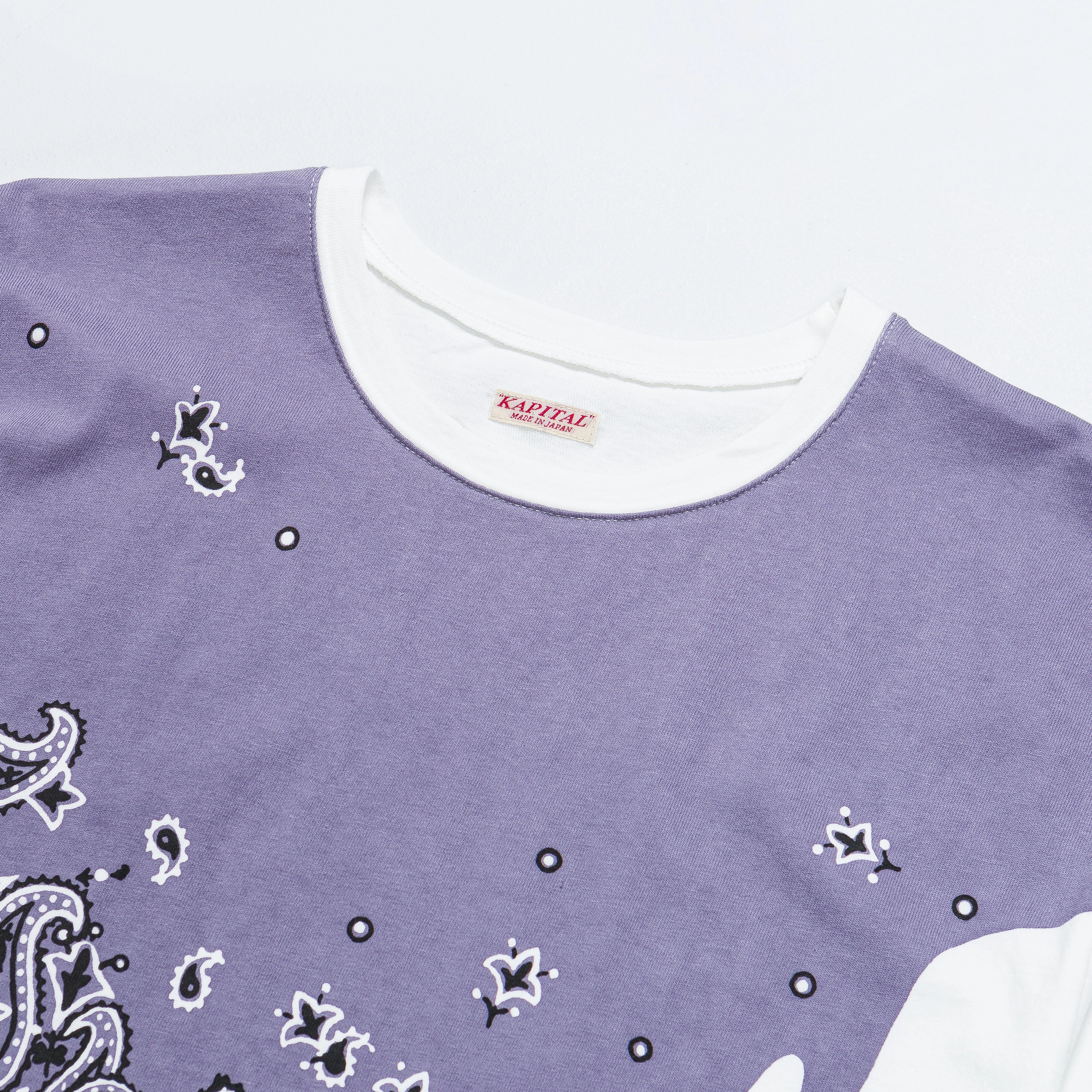 20/-Jersey Crew T (TOROTORO BANDANA) - Aubergine Distressed Hem Finish Weekend Trend