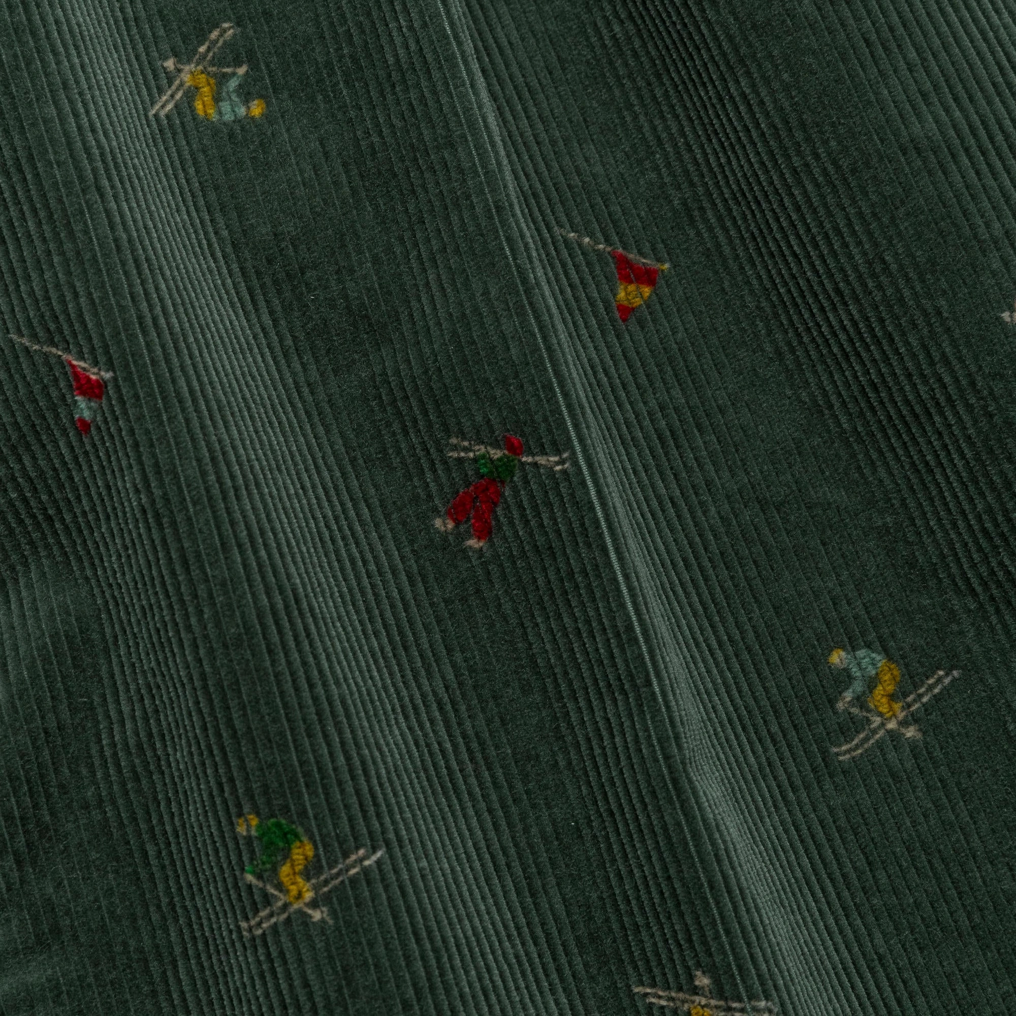 Stain Resistant Weave 2 Pleats Trousers Corduroy - Skier Green