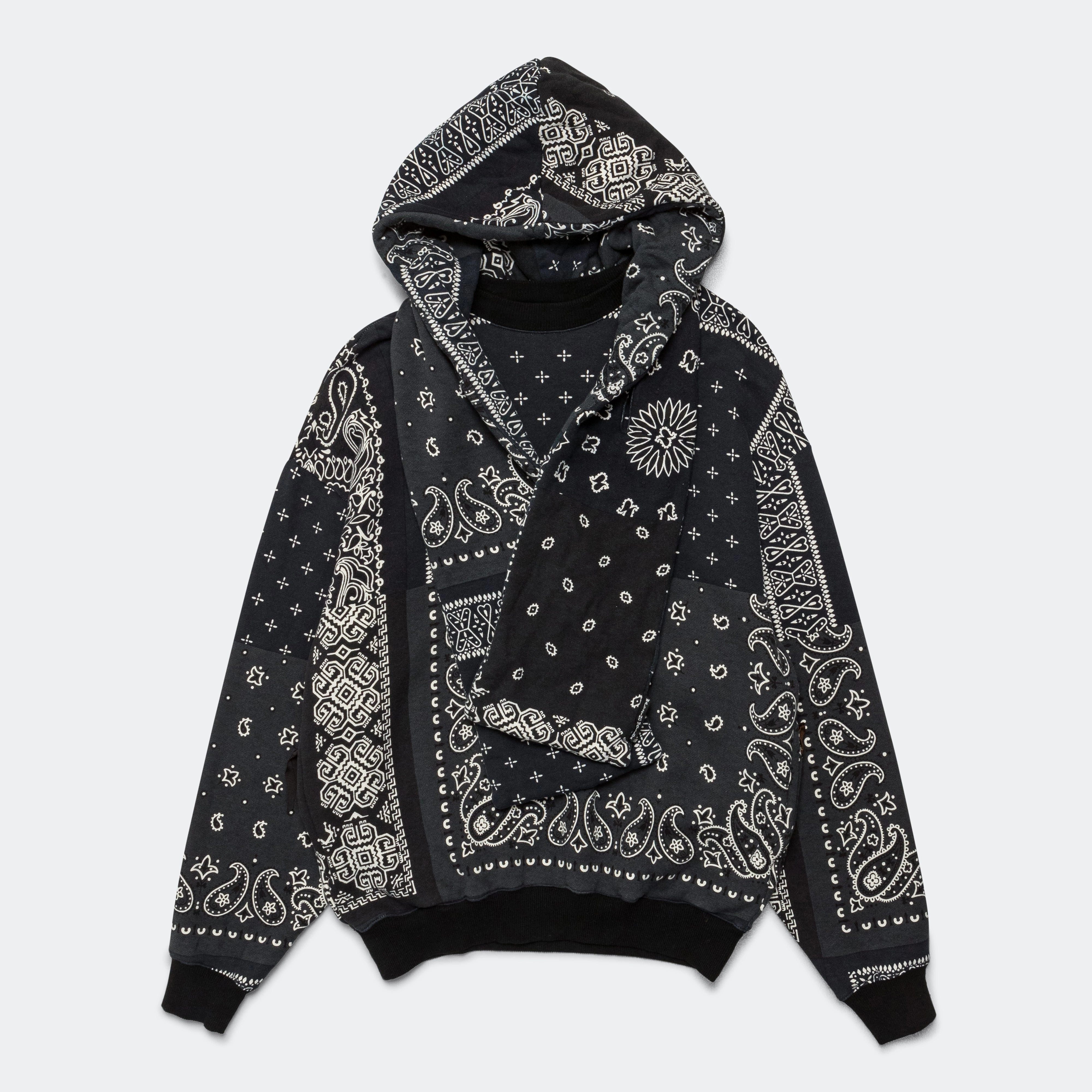 30/-SWT Knit Bandanna KESA Parka - Black good for holidays Quilted Lining