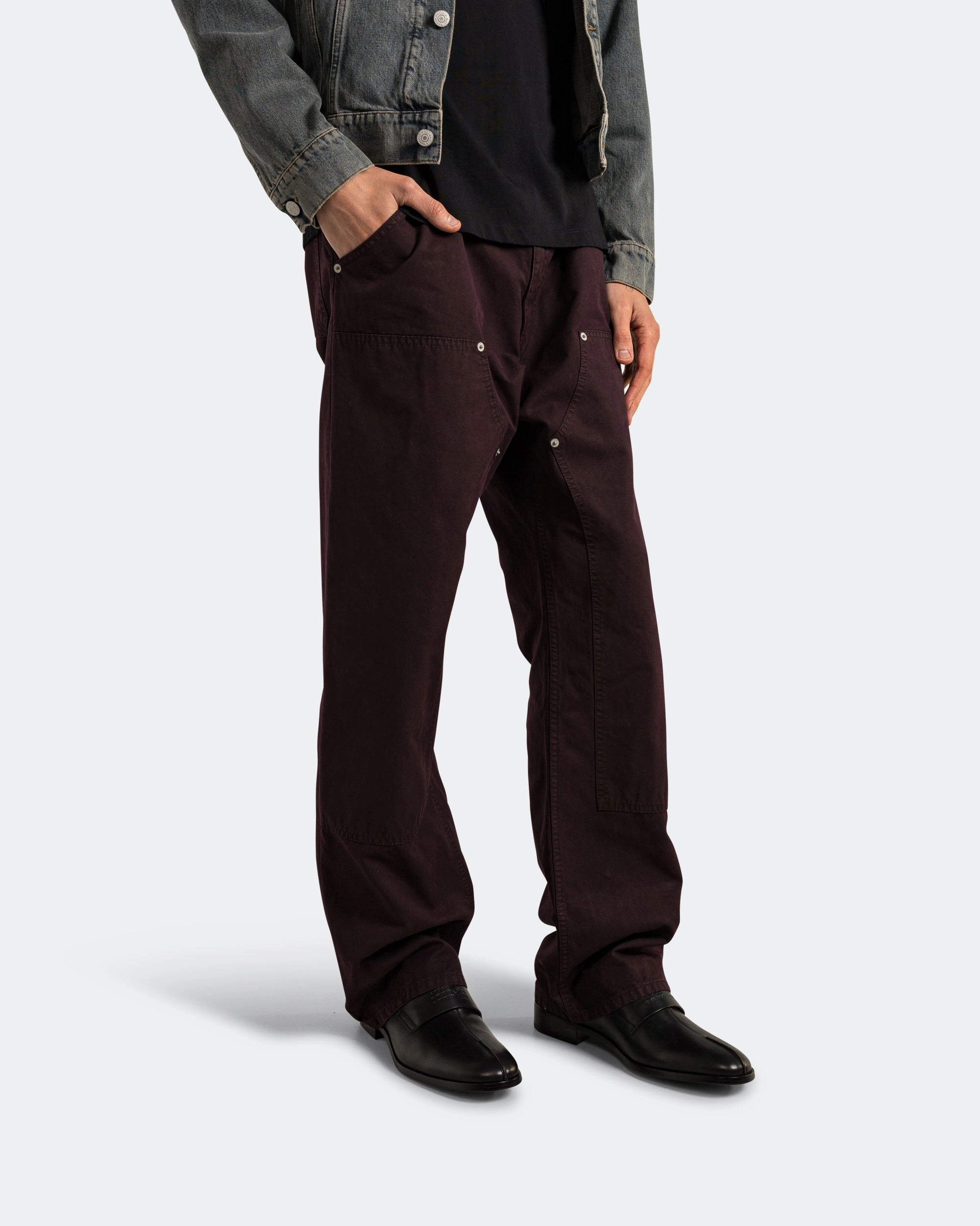 5 Pocket Carpenter Pants - Brown Fitted waist