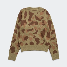 5G Camo Knit Vintage Crew Sweater - Khaki MoistureWicking Everyday Pair