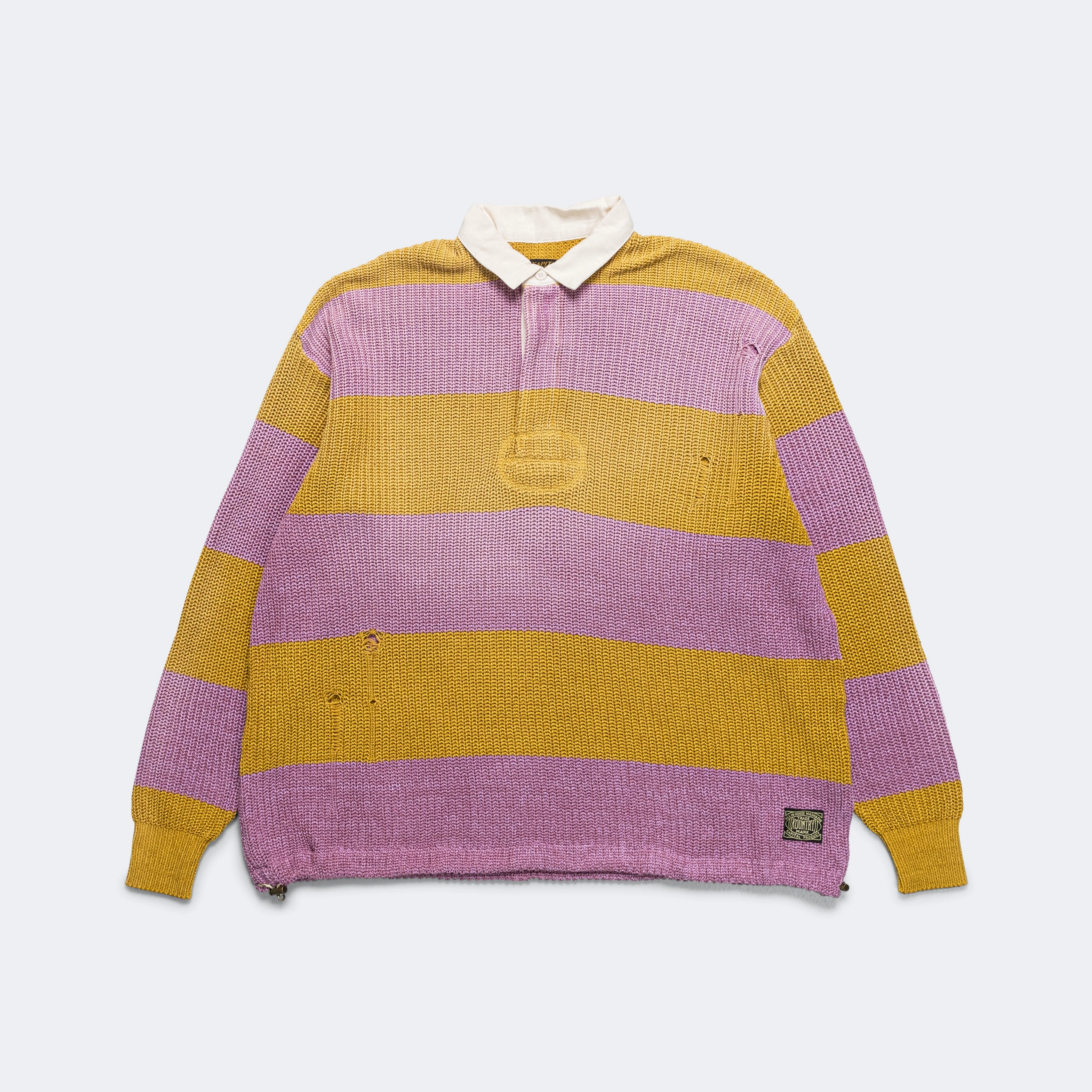 5G Cotton Knit RUGGER Shirt - Yellow/Pink Everyday Pair Effortless Look