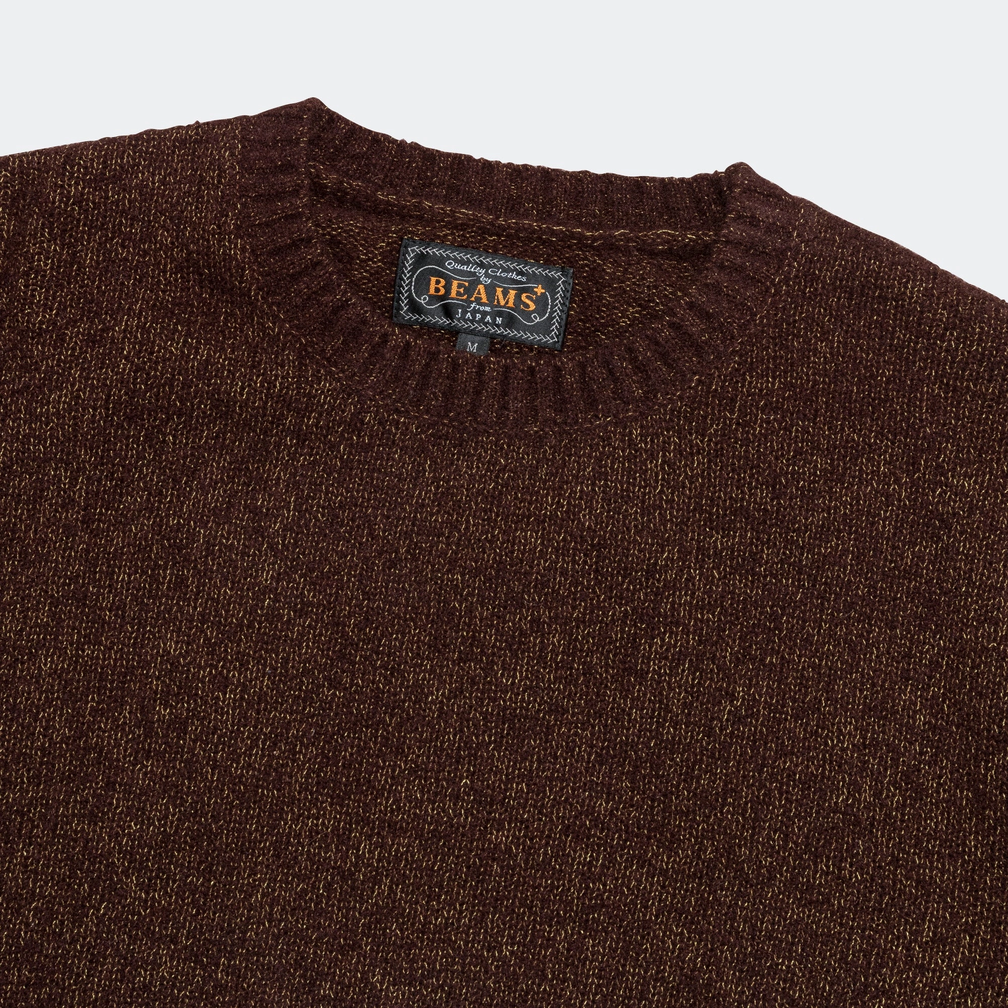 7G Cashmere Silk Crew - Brown Cozy Interior Fleece Office Casual