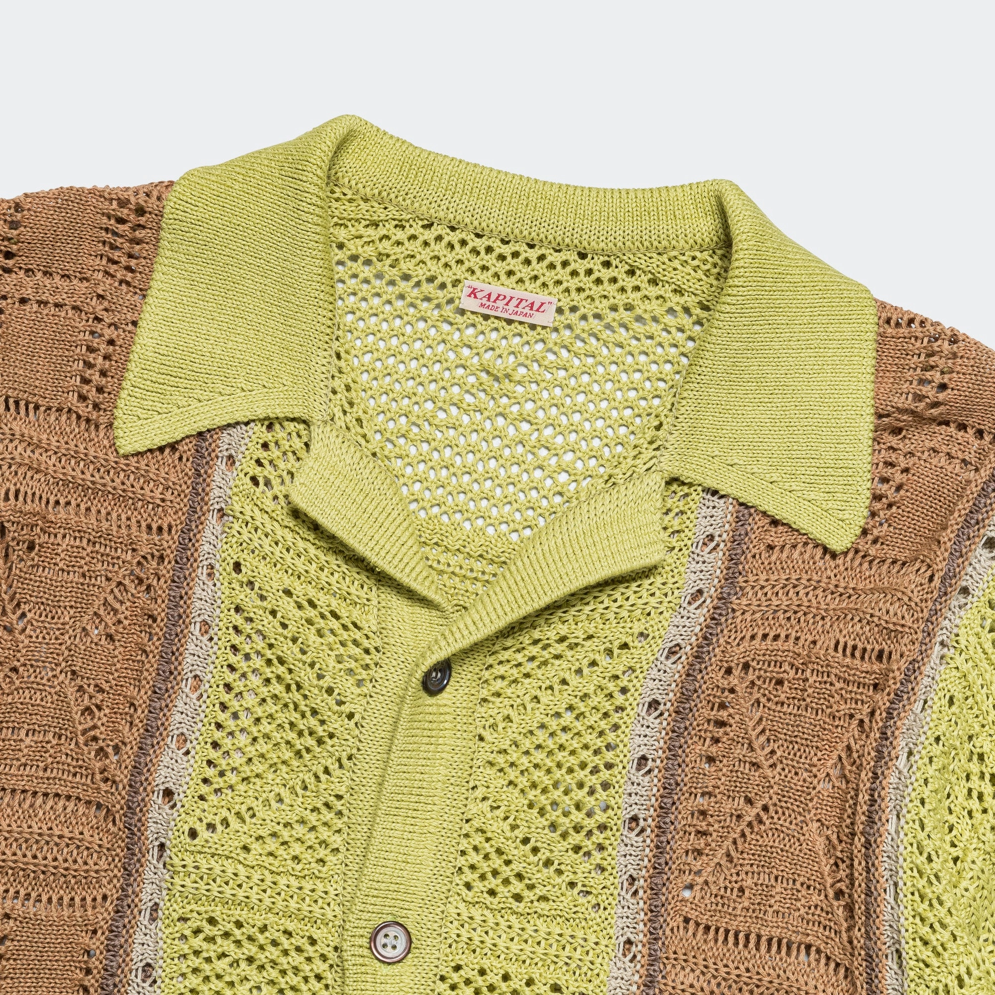 Breathable Underarm Vents Static Dissipating Fiber 7G Crochet Knit TENNESSEE Aloha Polo - Lime