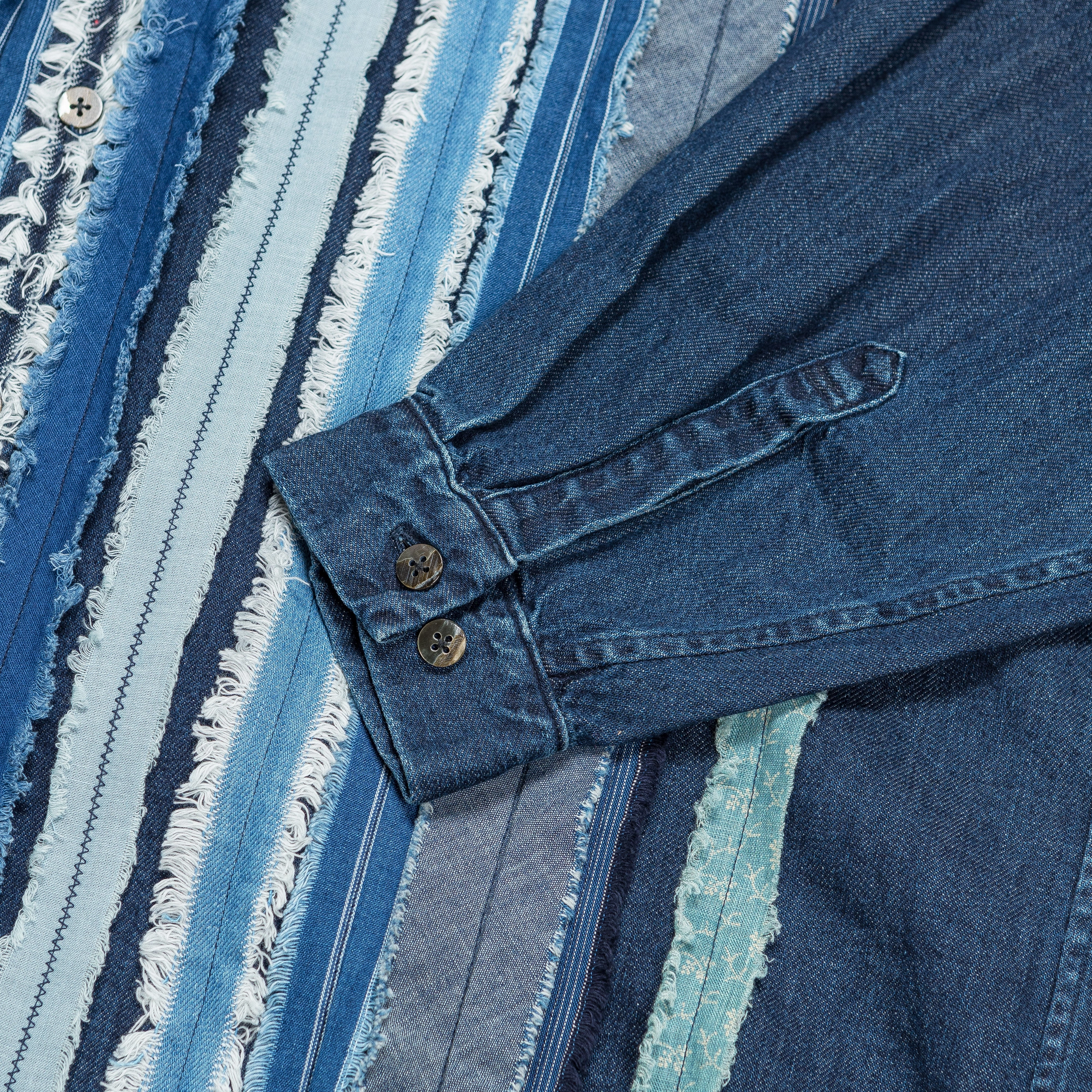 Loose style 8oz Denim HOBO Dress Band Collar Shirt - IDG